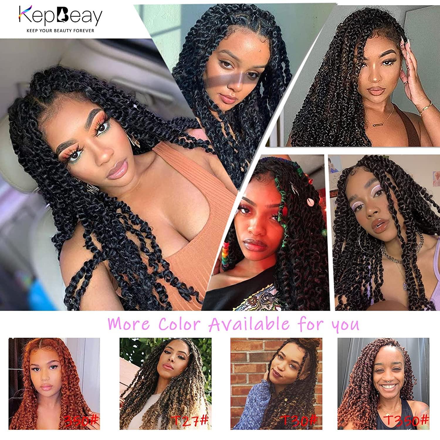 1B/27# Passion Twist Hair 24 Inch Water Wave Passion Twist Crochet Hair 6  Packs Braiding Hair For Butterfly Locs, Spring Twist Hair,Bohemian Crochet  Braids