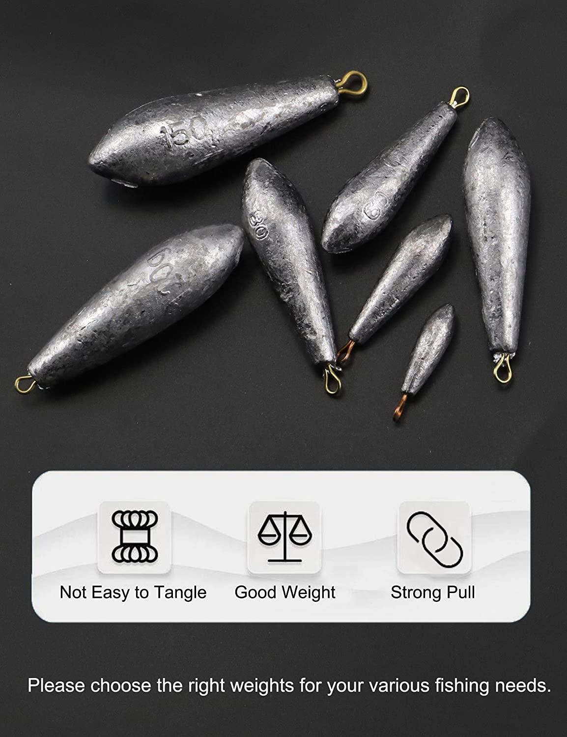 Avlcoaky Fishing Weights Sinkers Streamlined Shape Weights