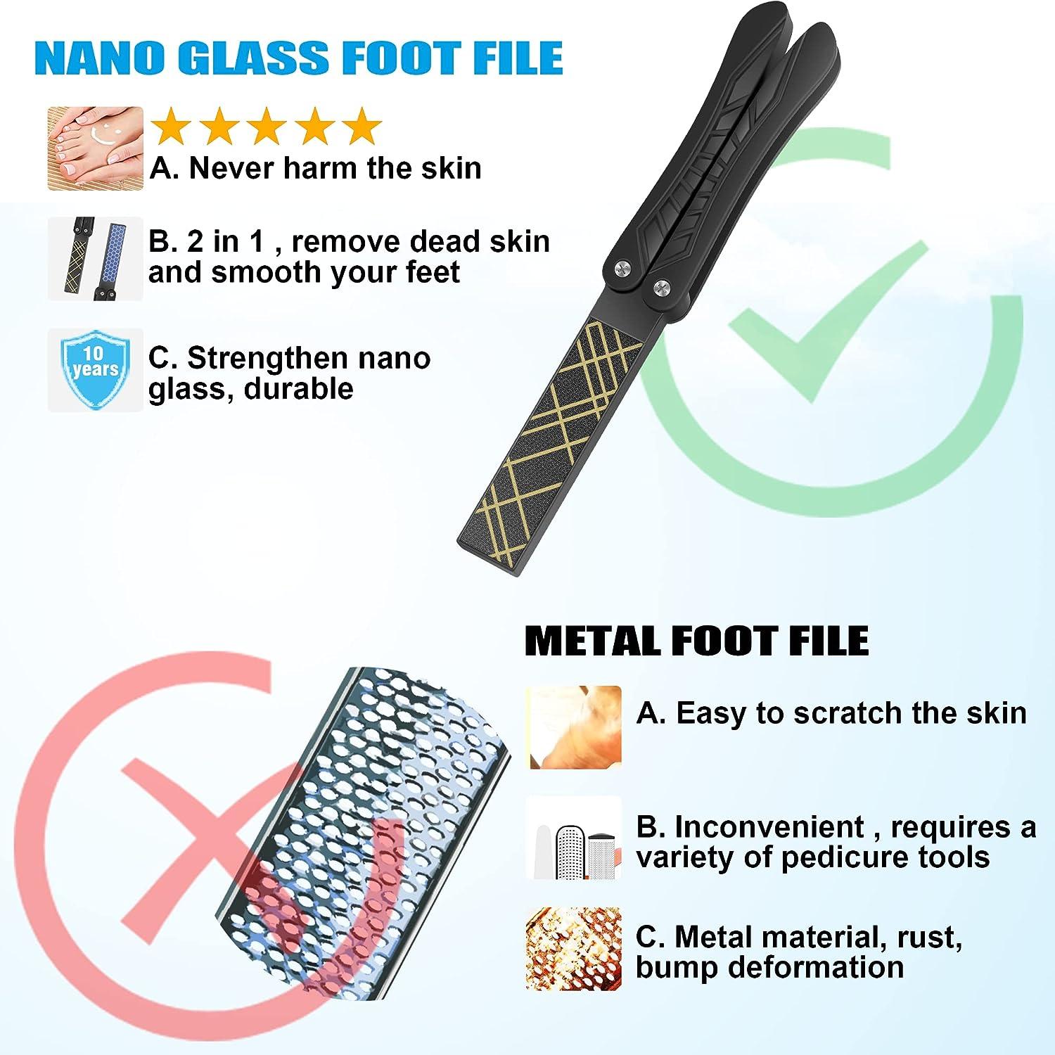 Glass Foot File, Crystal Foot Scrubber To Remove Callus, Portable