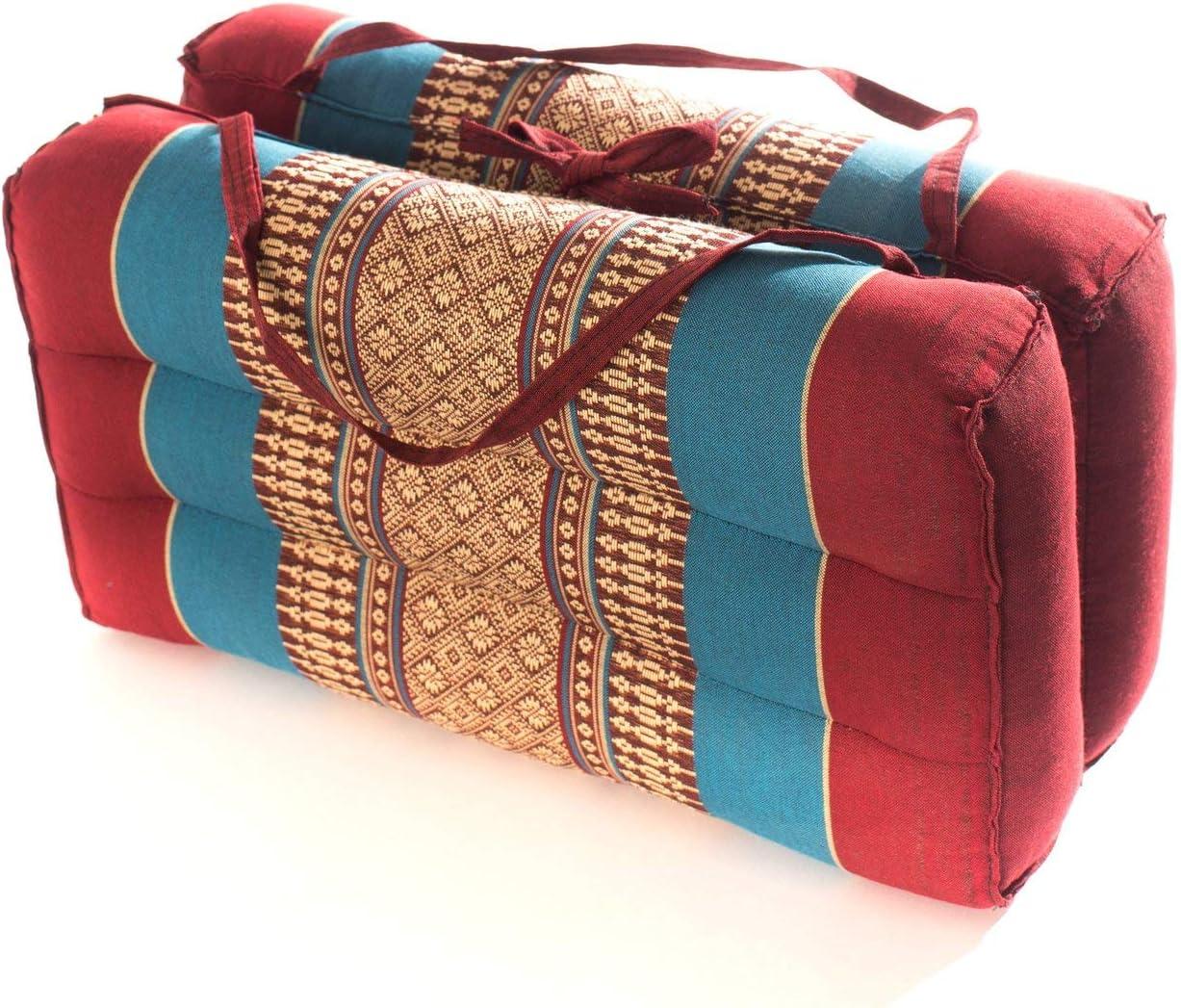 Zafuko Large Foldable Meditation and Yoga Cushion - Red/Blue