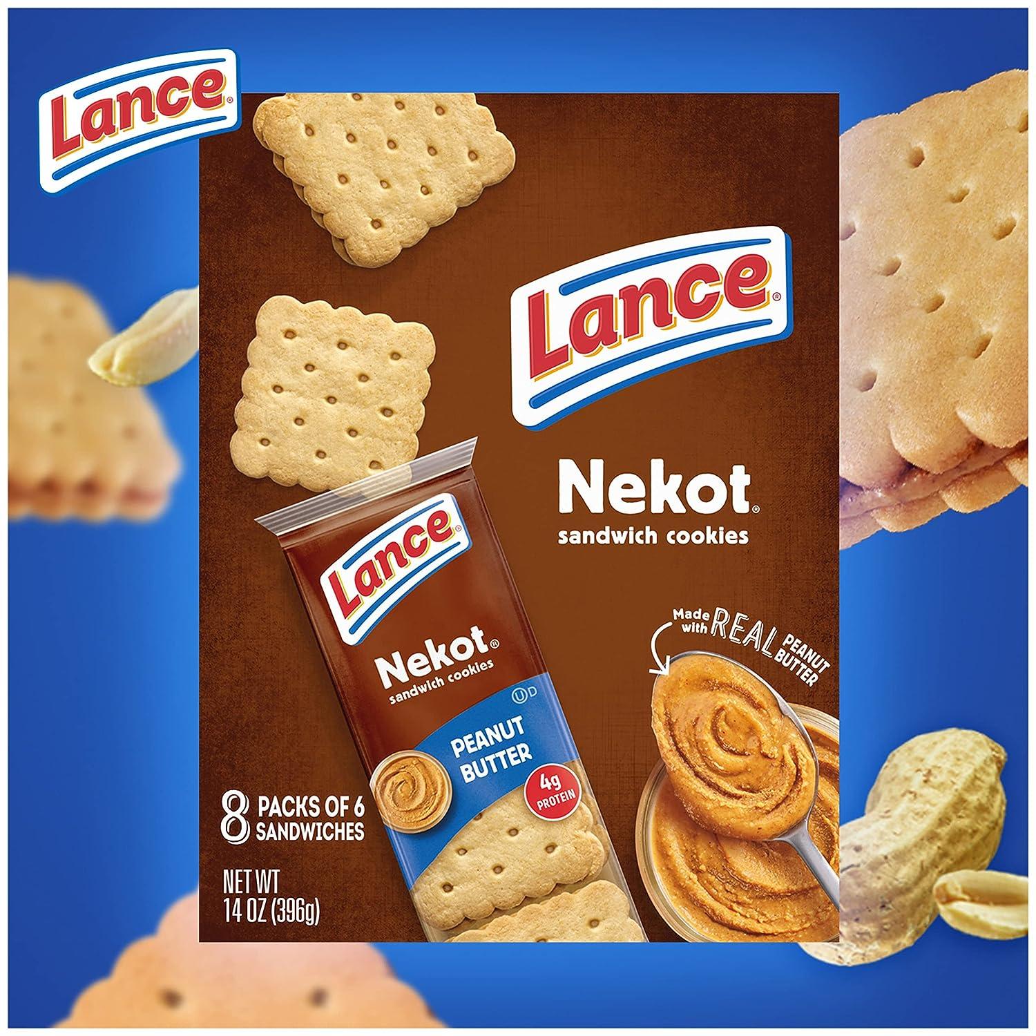 Lance Sandwich Cookies, Nekot Lemon Creme, 8 Individually Wrapped