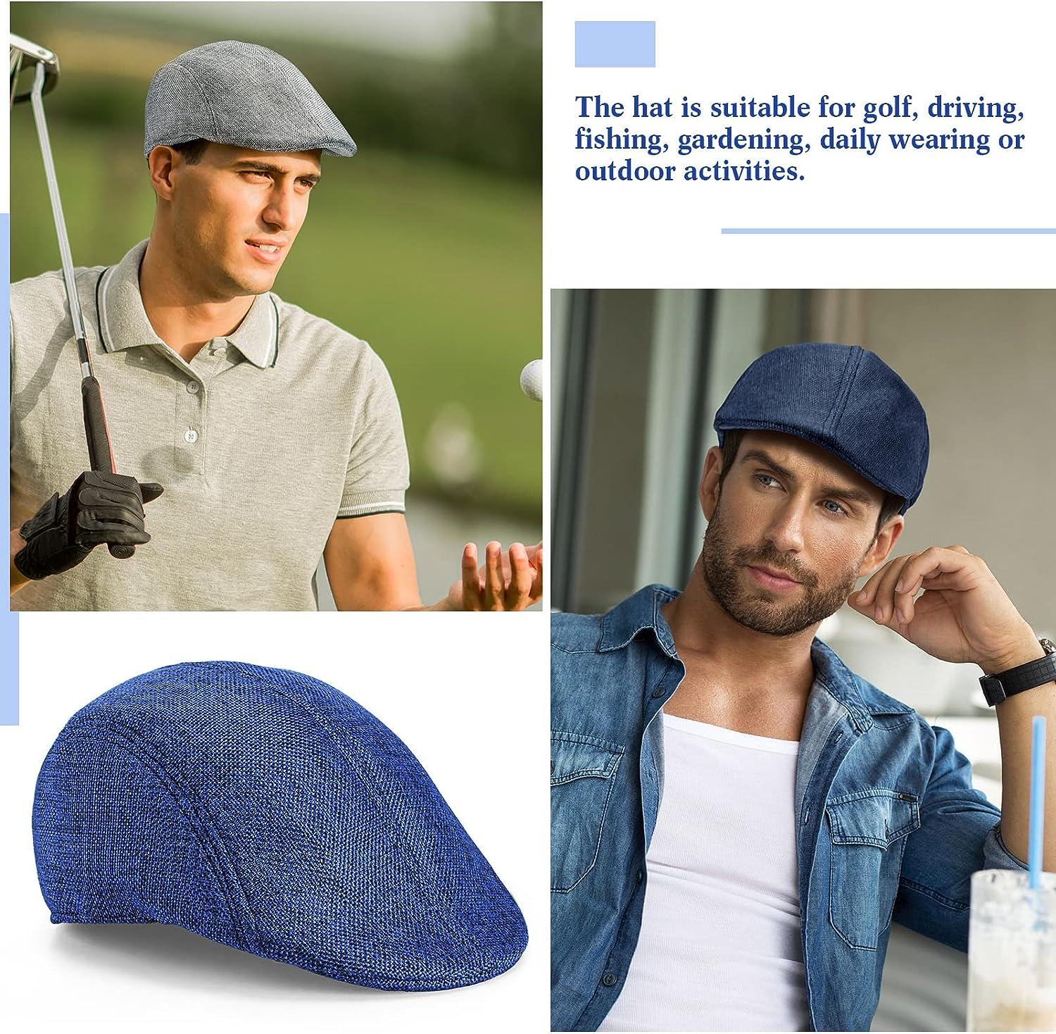 Eurzom 11 Pieces Men's Flat Cap Irish Hats Newsboy Hats for Men Cabbie  Hunting Cap Weave Linen-Like Cotton Newsboy Hat 11 Colors
