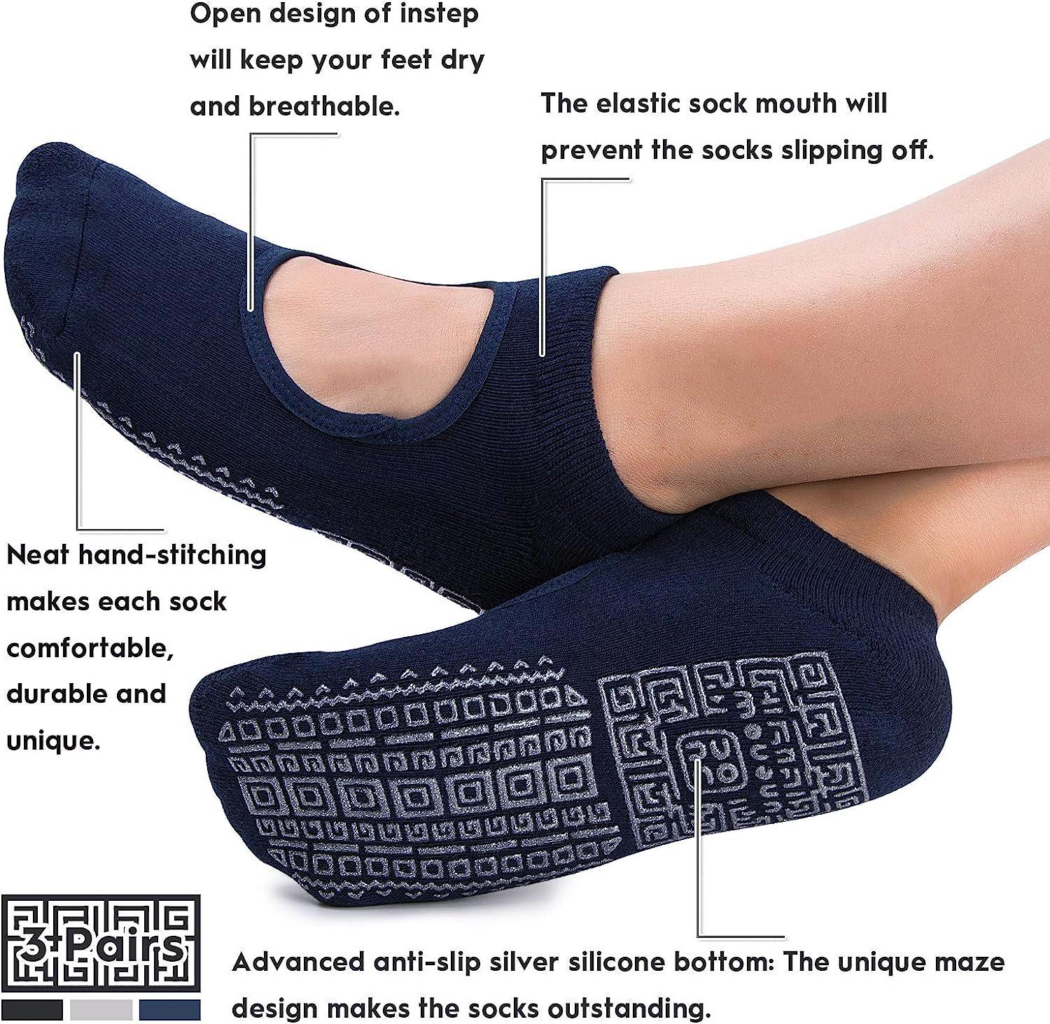 unenow Non Slip Grip Yoga Socks for Women with Cushion for Pilates, Barre,  Home price in Saudi Arabia,  Saudi Arabia