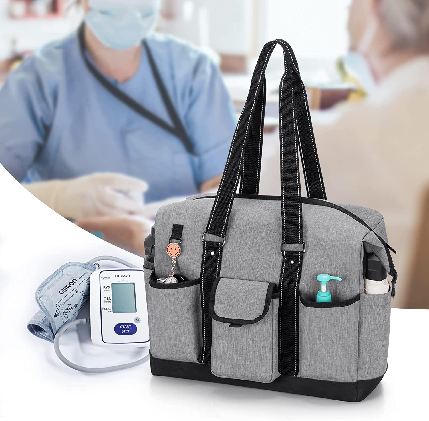  Damero Nurse Tote Bags with Organizer Insert Bag, Medical  Supplies Bags with Laptop Sleeve for Home Care Nurse, Medical Students and  More, Black : Clothing, Shoes & Jewelry