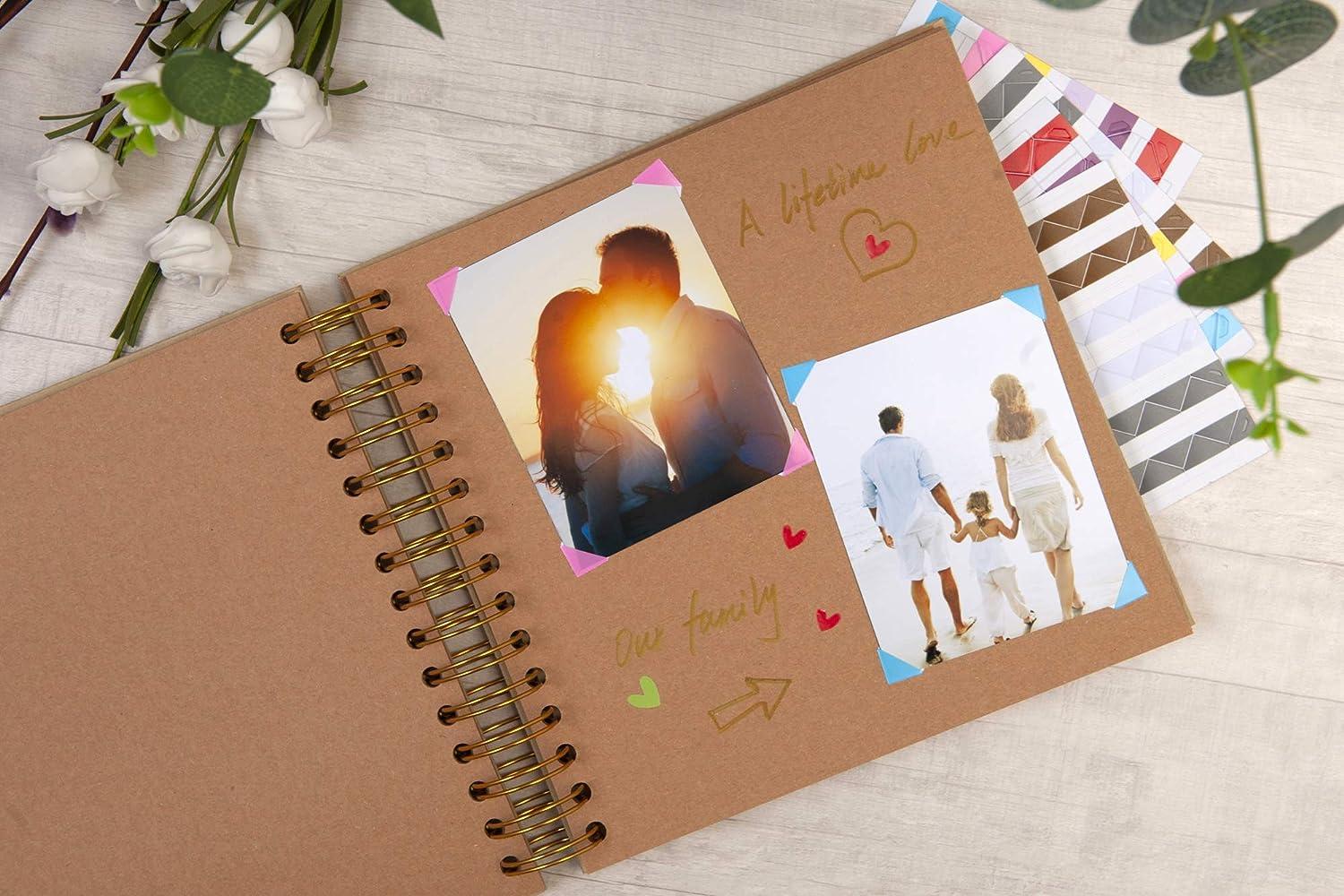 YX-1 10 x 10 inch DIY Scrapbook Photo Album Hardcover Kraft Blank Yellow Page Wedding and Anniversary Family Photo Album (Yellow