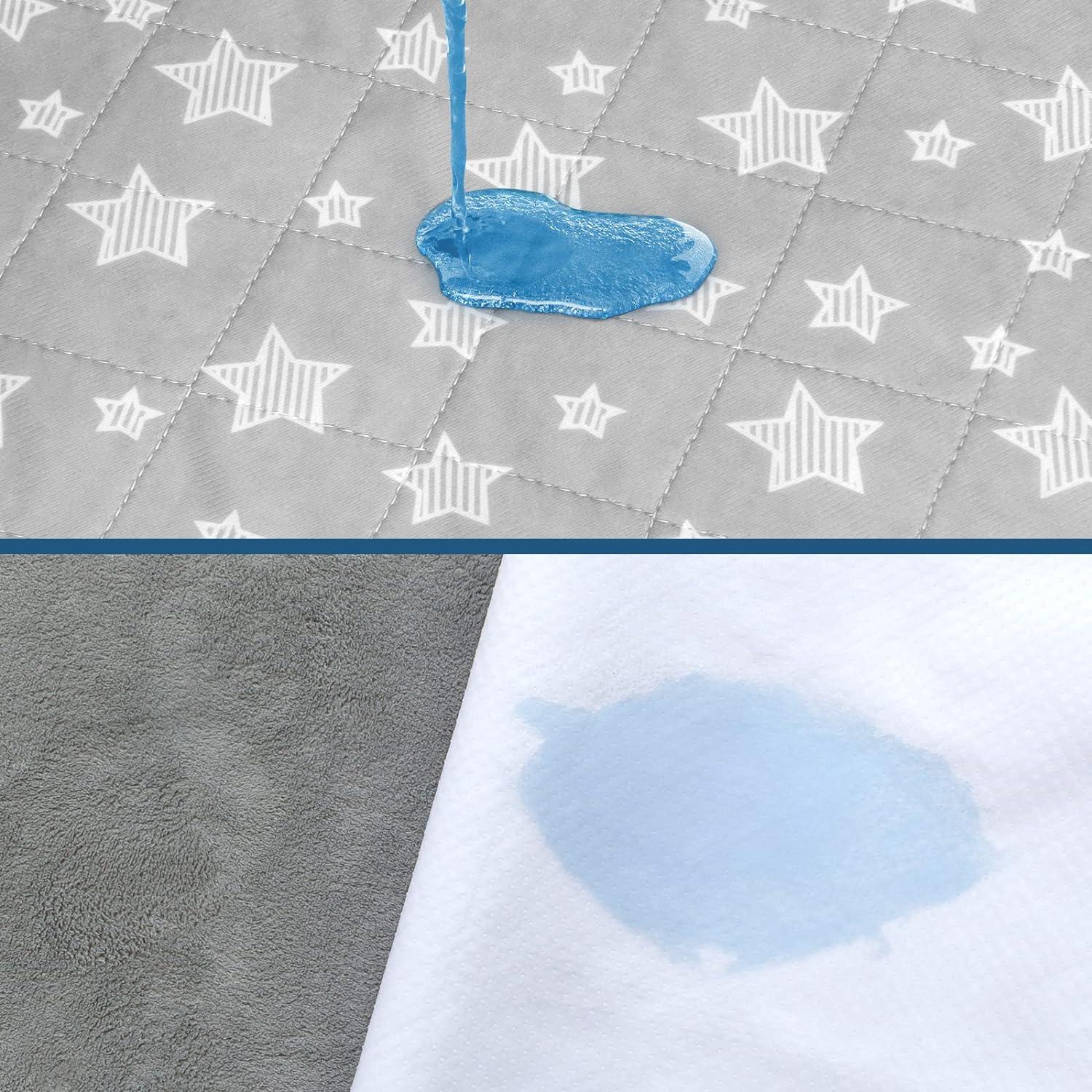 Waterproof Bed Pads 34x36 2 Pack Absorbent Pads Non Slip for Incontinence  Reusable Bed Pads Waterproof Protective Pad for Seniors Bedwetting Kids  Hospitals Pets Gray Star 34x36 (2 Pack)