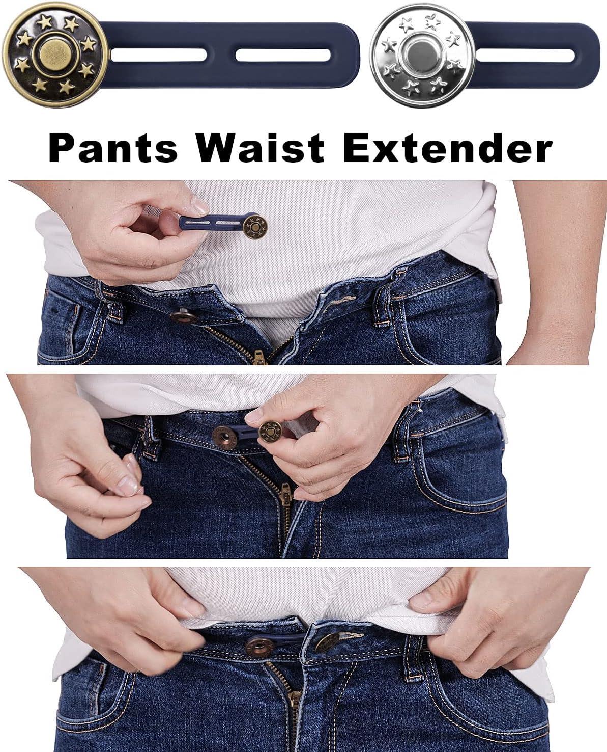  12 Pieces Waist Extenders for Women Men, Elastic Waistband  Expanders for Pants Adjustable Button Extenders for Jeans Pants Button  Extender for Women and Men Jeans Dress (6 Colors) : Arts, Crafts