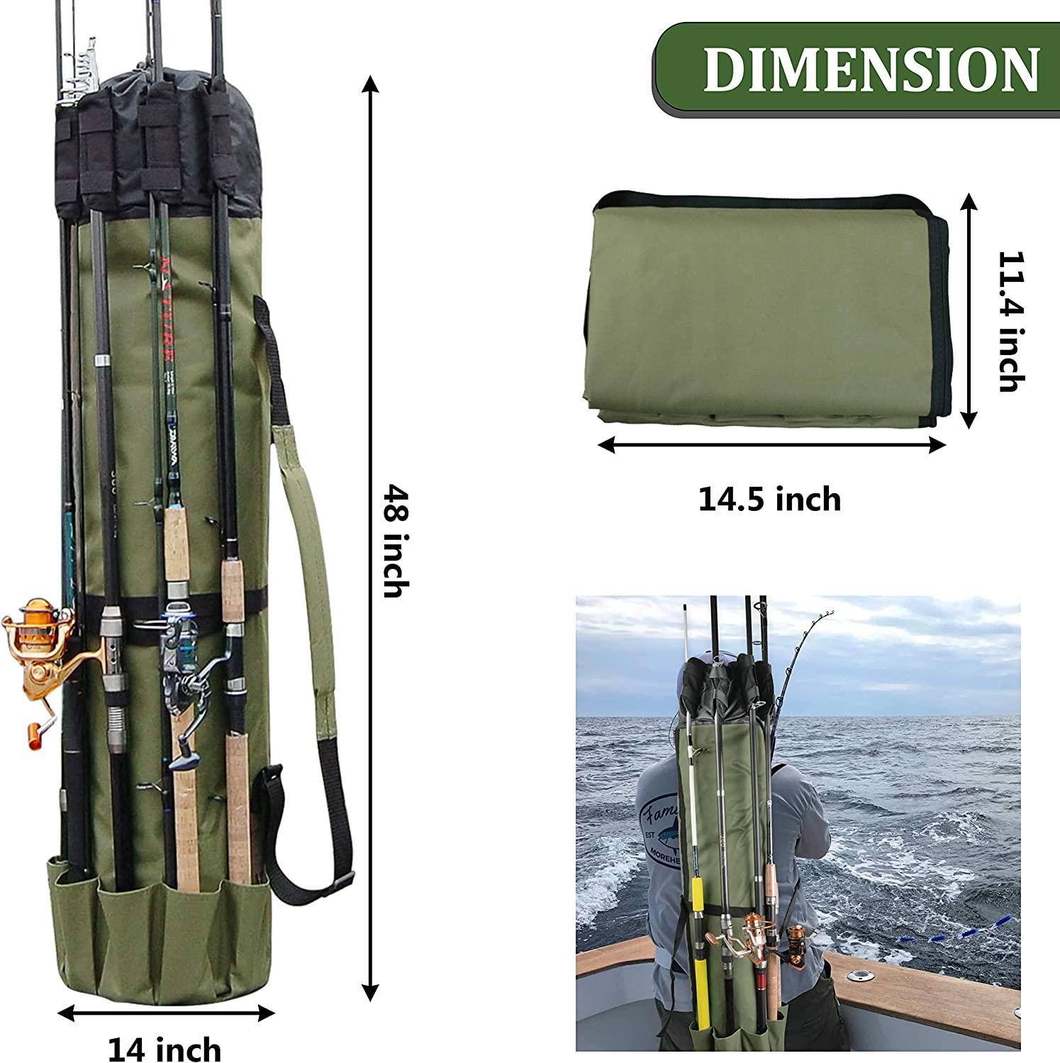 J&C Fishing Pole Holder Bag Large Capacity Fishing Pole Storage