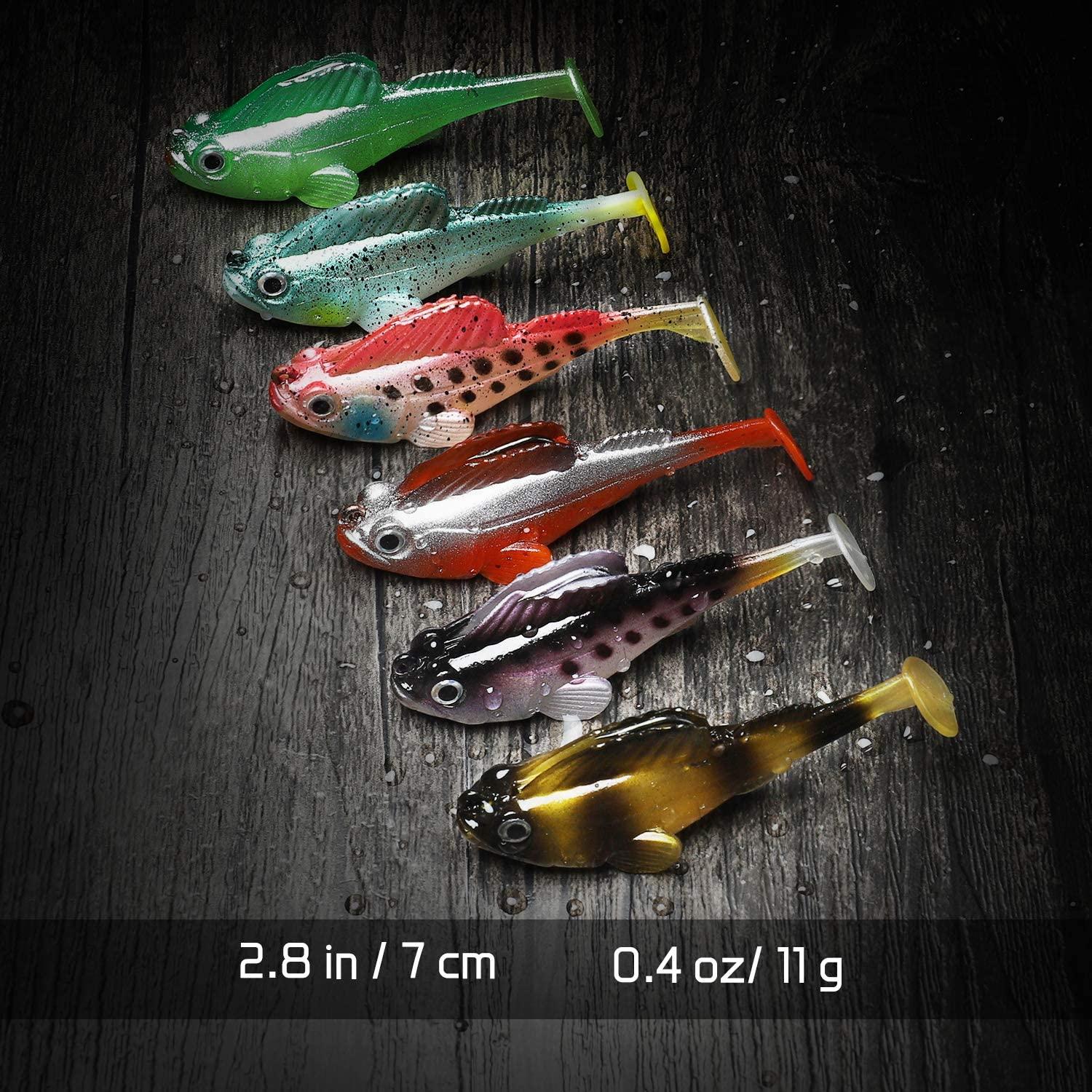 TRUSCEND Weedless Soft Fishing Lures for Bass Pre-Rigged Swimbait