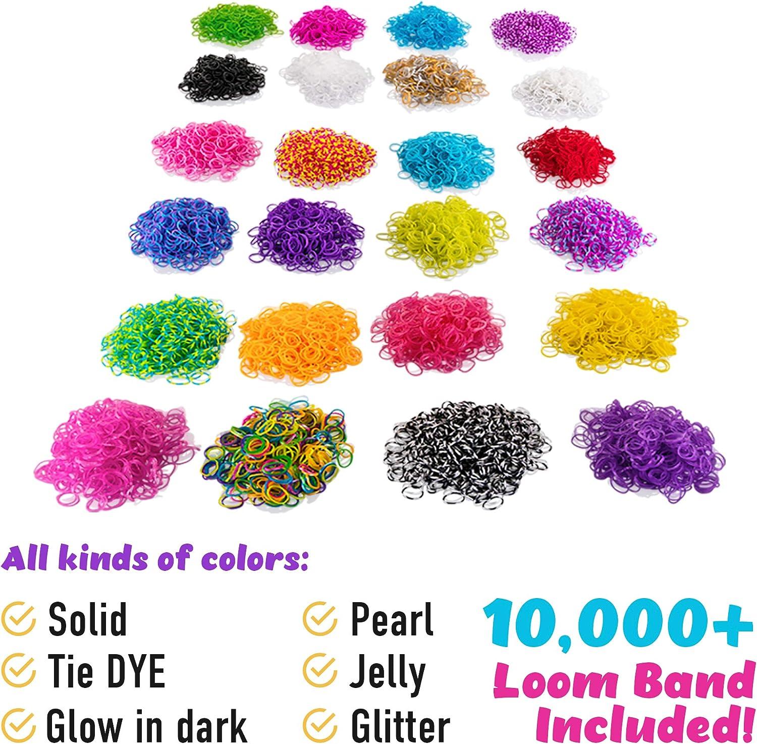 Loopa Rubber Bands Kit , 10,000+ Colorful Bands Refill Set for Kids, DIY  Loom Bracelets Making Set with Beads & Endless Accessories - Box Case
