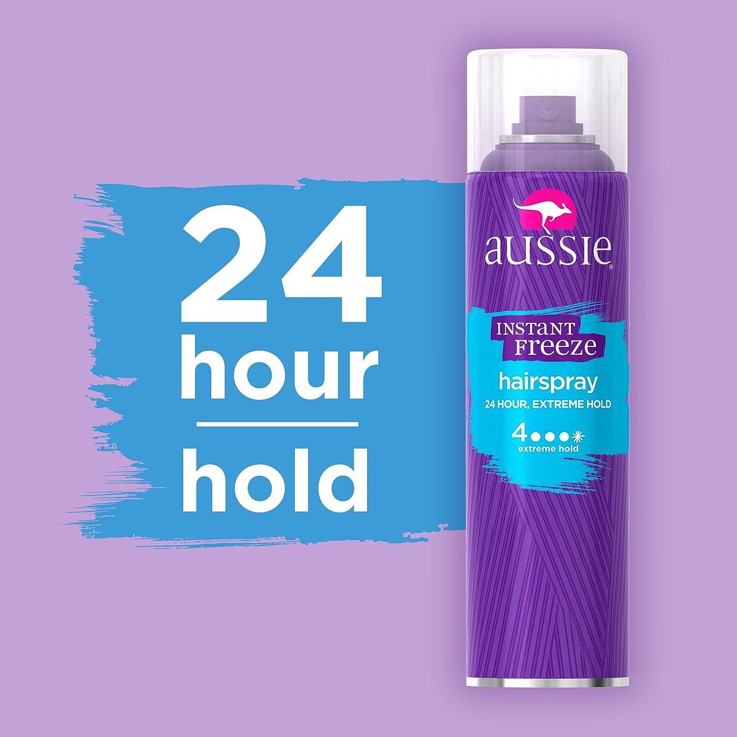Aussie Instant Freeze Hairspray with Jojoba Oil, 7.0 oz, 2 Pack 