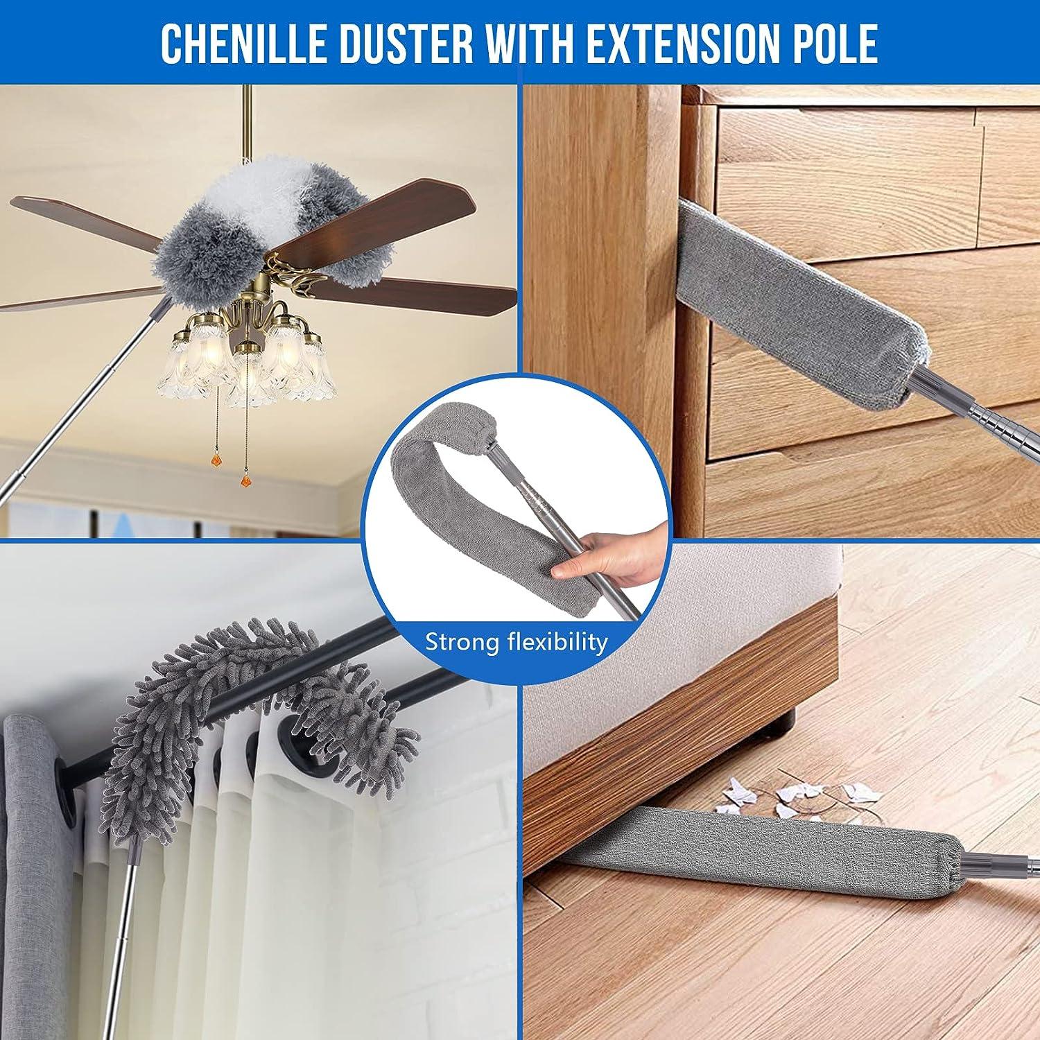 1 X Long Microfiber Duster Bendable Flexible Cleaning Brush Dust Cleaner  Handle
