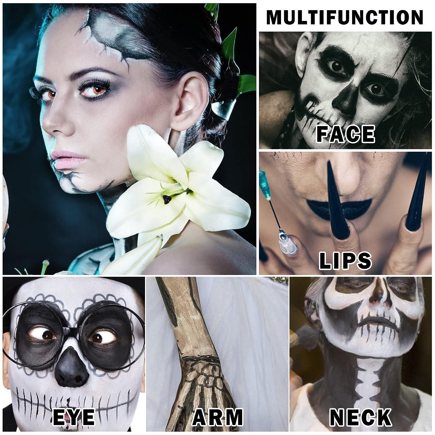 Black Face Paint, Cream Grease Sticks, Black Eye Black Stick, Sweatproof  Waterproof for Sports, Black Body Paint Stick for Corpse Bride Halloween  SFX Sally Makeup, Black