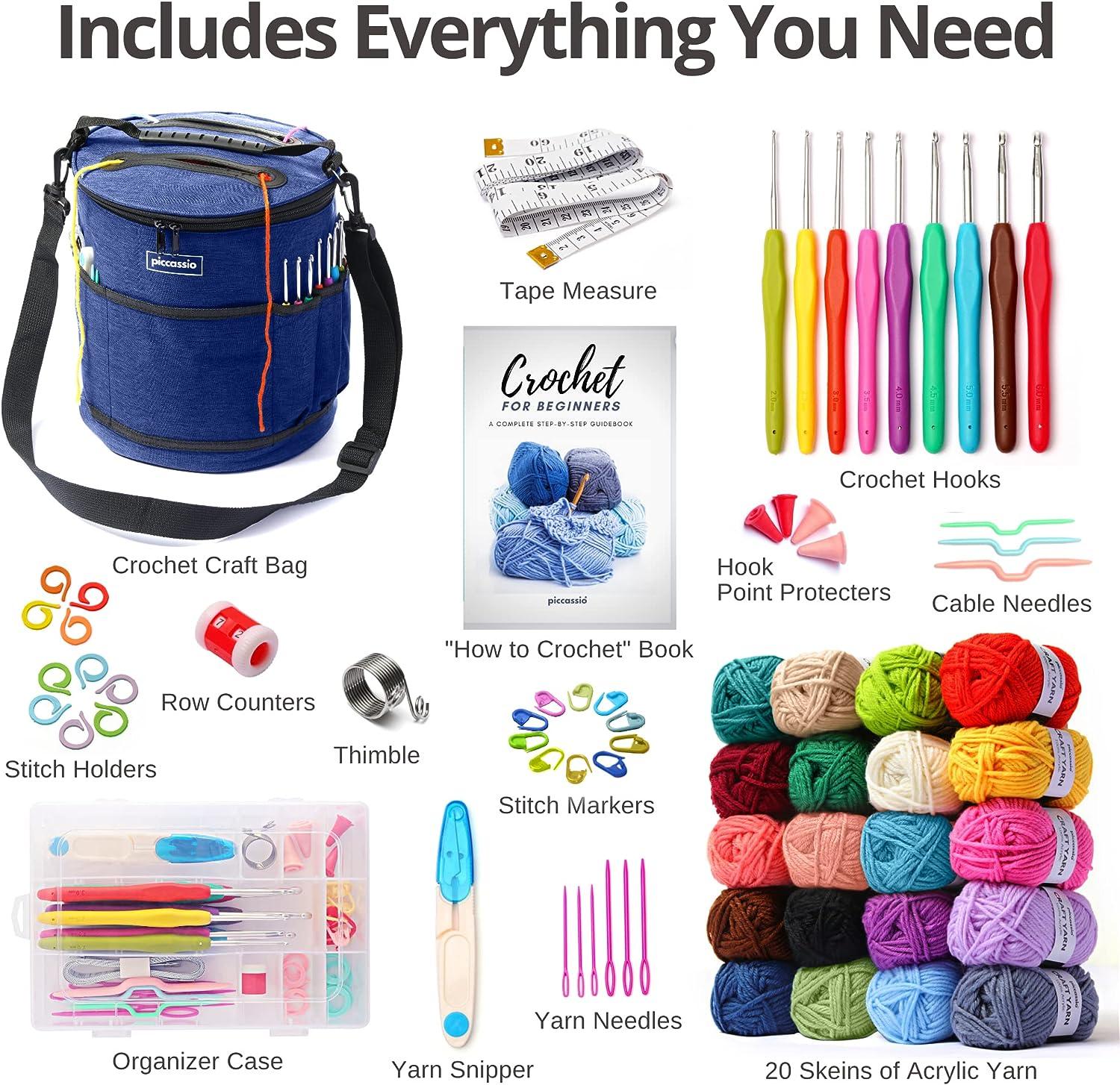 Crochet Kits For Beginners Adults, Crochet Starter Kit, Crochet Sets For  Adults With Wool And Yarn Storage Bag