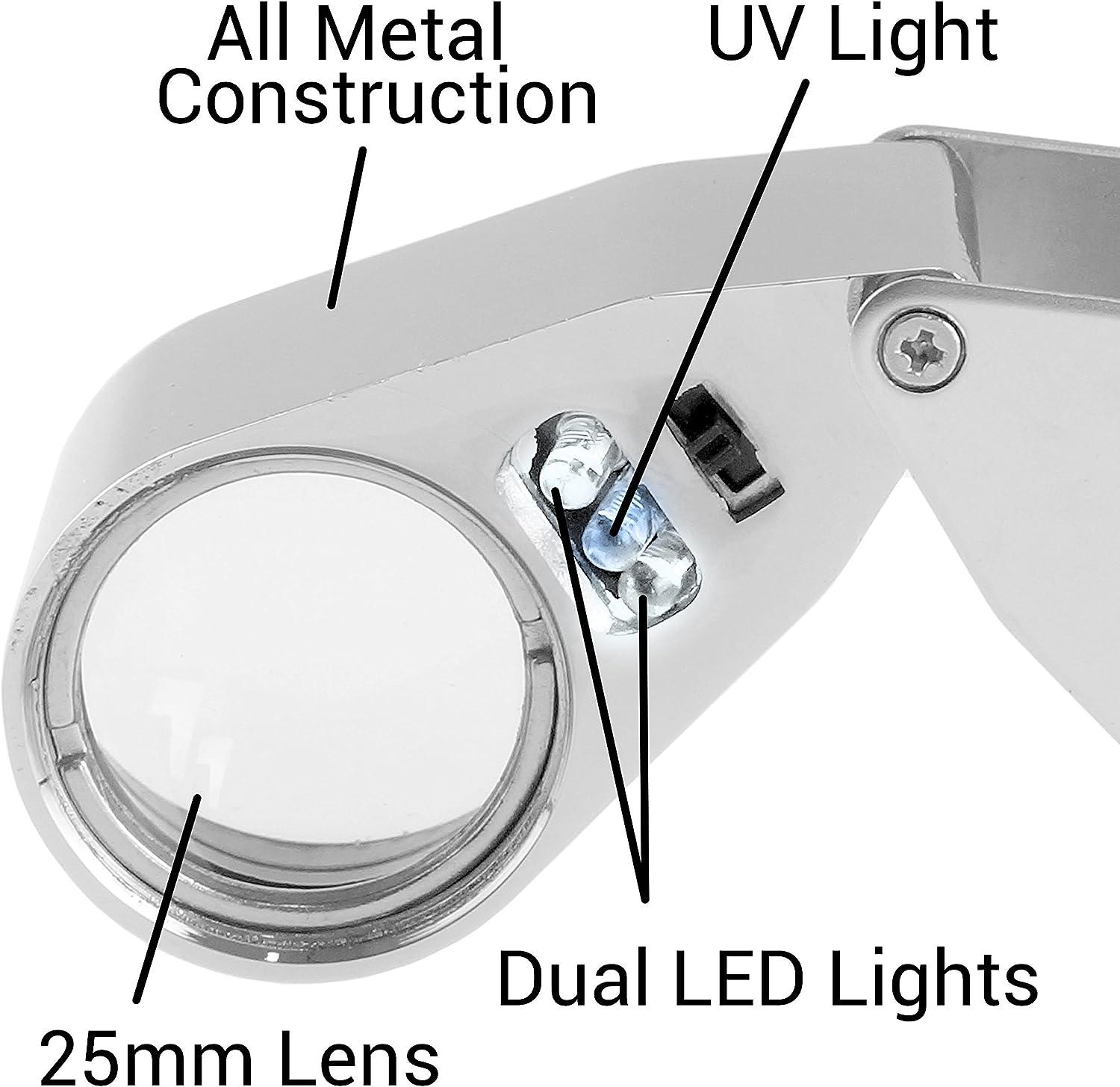 White UV LED Lighted Magnifier