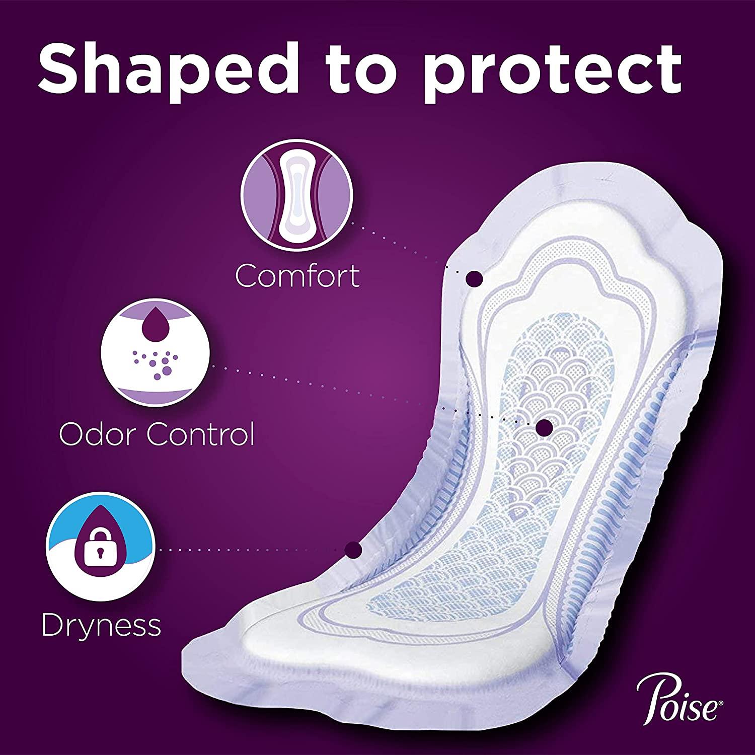 Ultra Thin Incontinence Pads with Wings, Light Absorbency