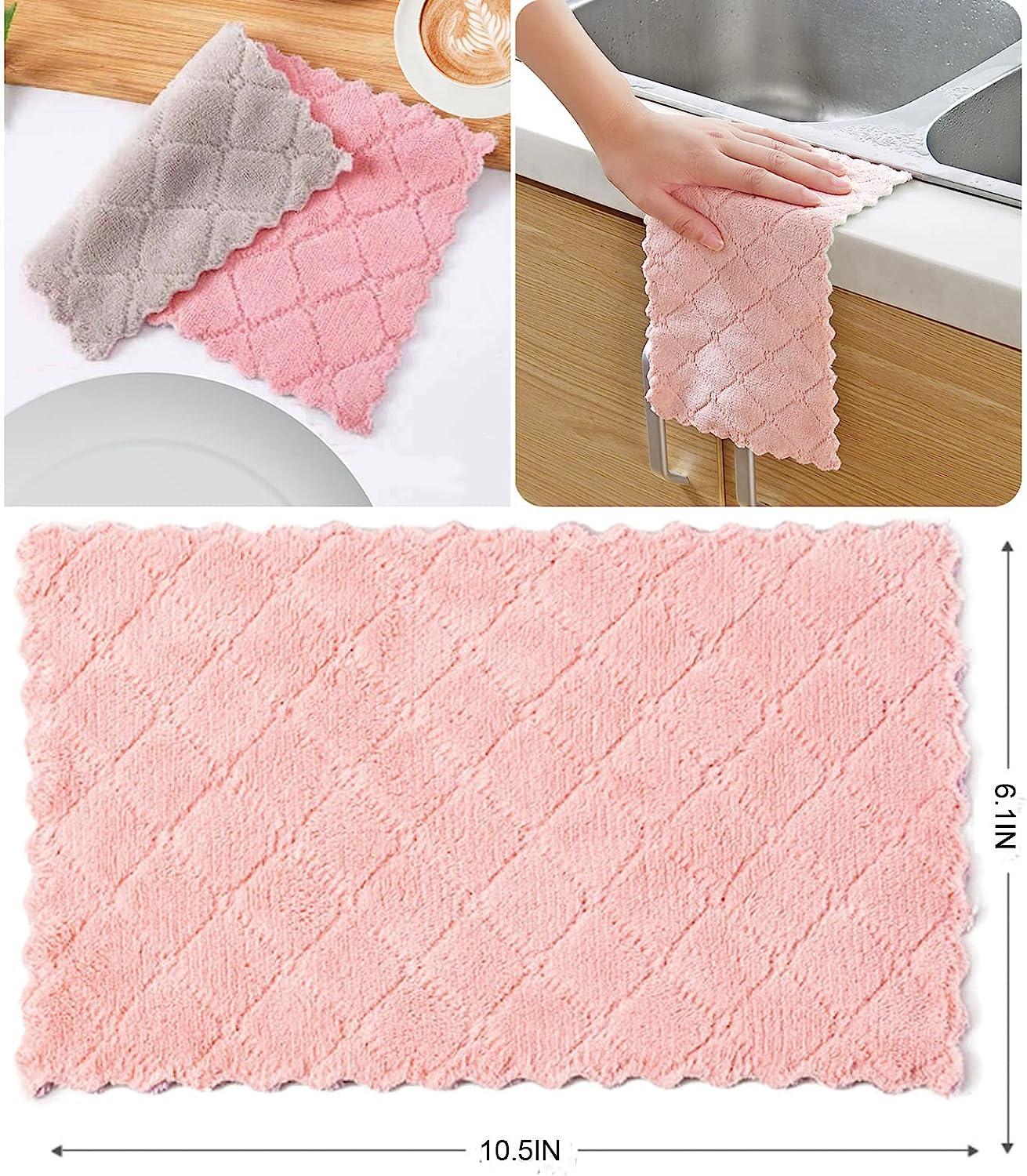 Kitchen Cloth Dish Towels, Premium Dishcloths, Super Absorbent Coral V –  IRGOTECH