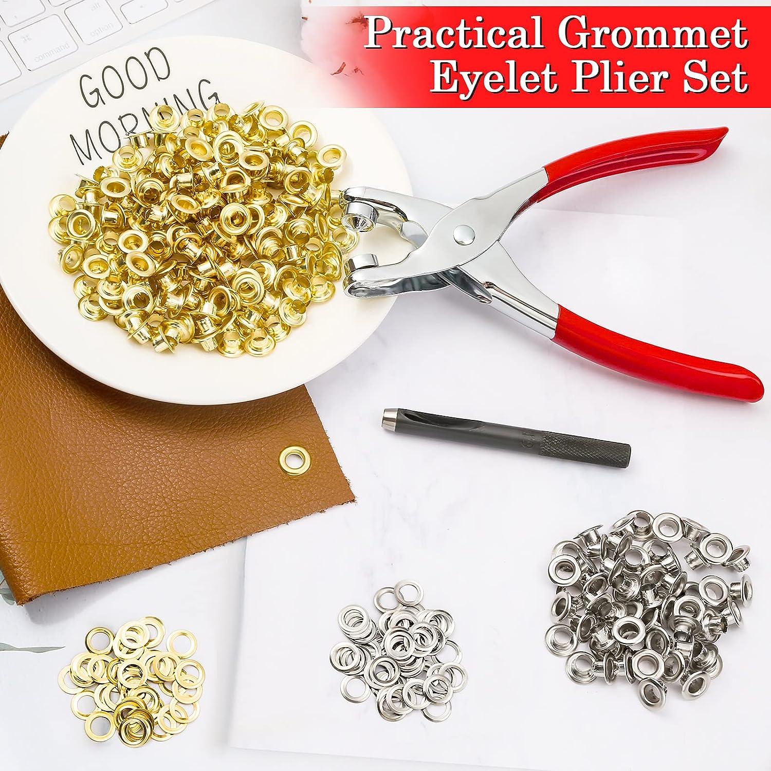  1/4 Grommet Eyelet Setting Pliers with 100 Silver Grommets :  Arts, Crafts & Sewing