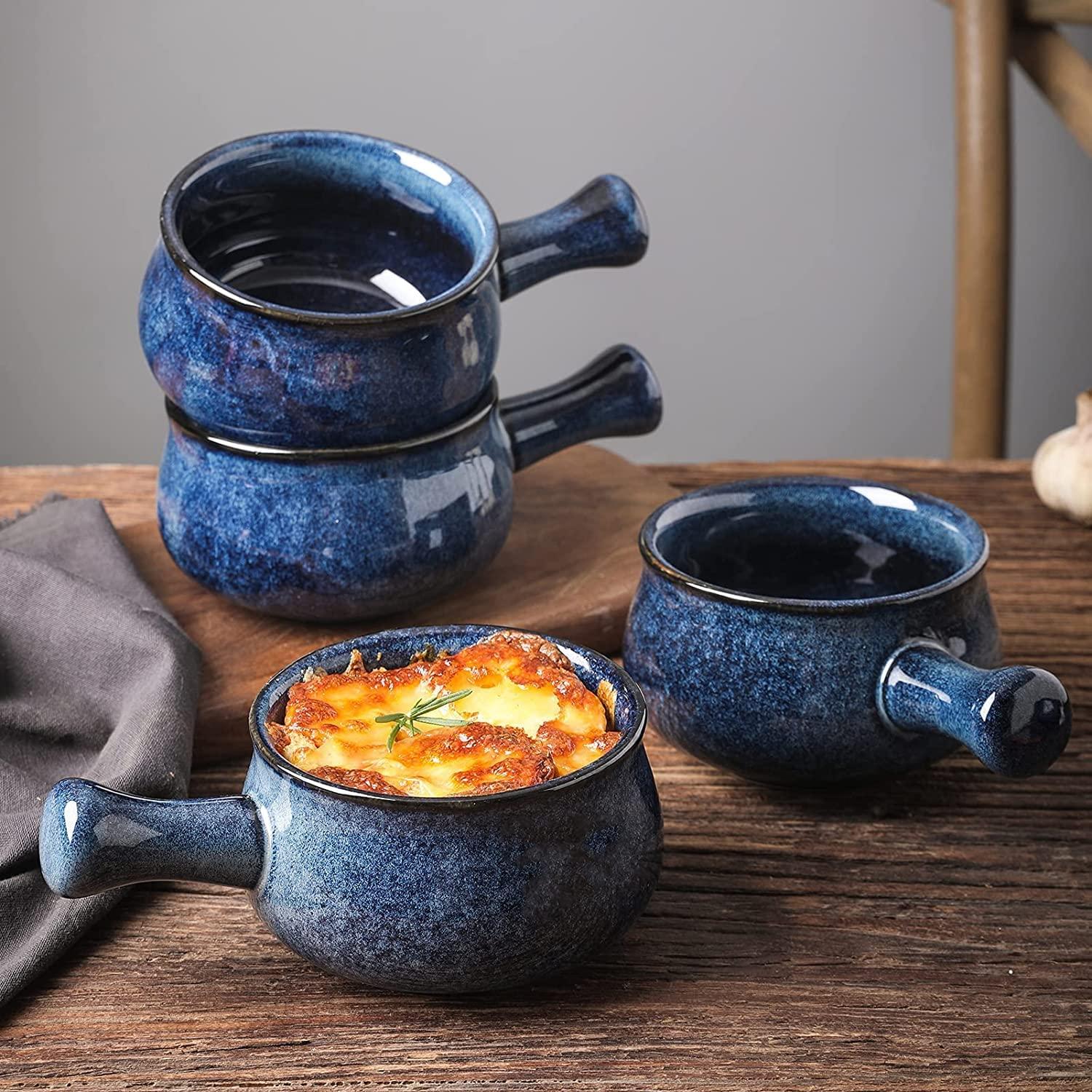 Vicrays French Onion Soup Bowls With Handles 26 Ounce for Soup