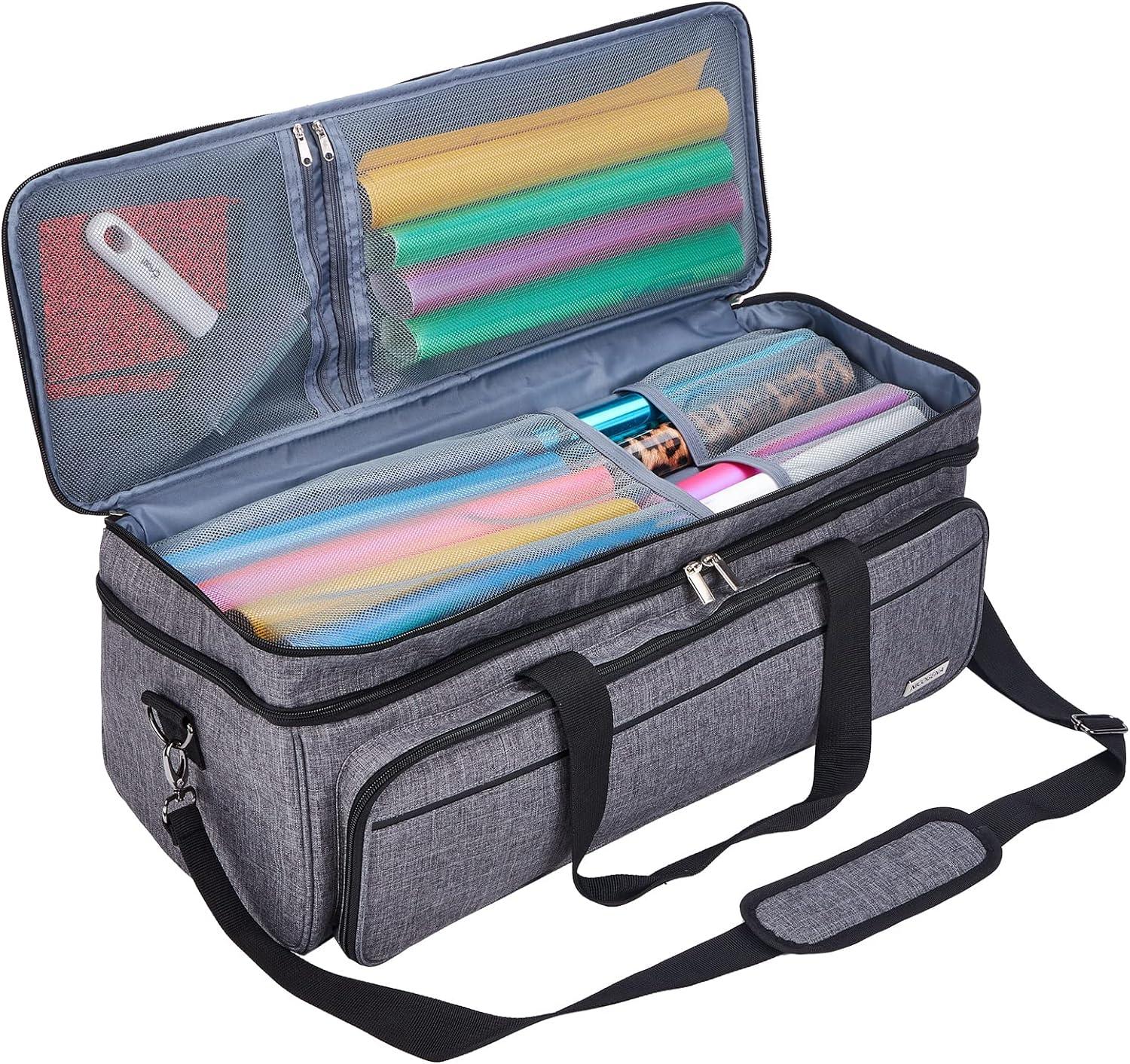 Carrying Case for Cricut Maker, Double-Layer Cricut Bag for Cricut Machine with Cover and Cutting Mat Pocket Compatible with Cricut Explore Air, Air 2