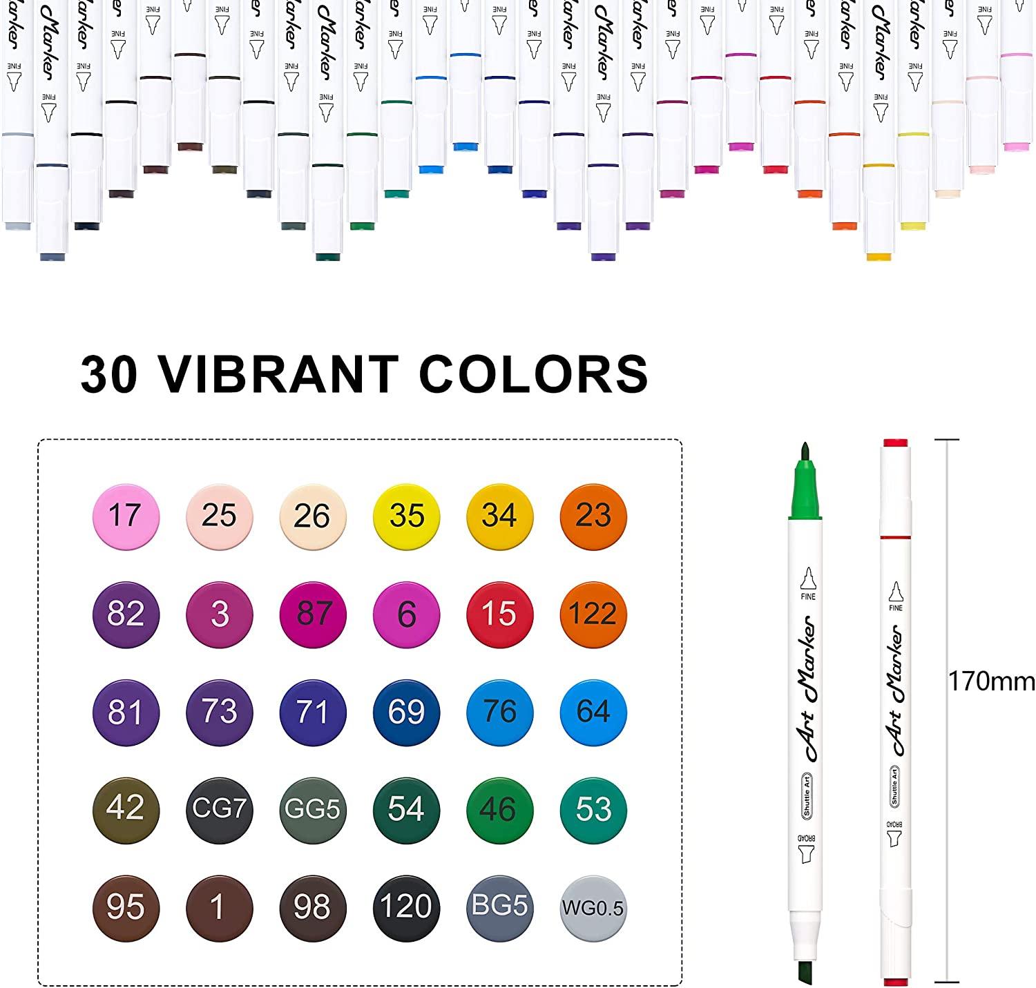 Shuttle Art 88 Colors Dual Tip Art Markers, Permanent Marker Pens Highlighters