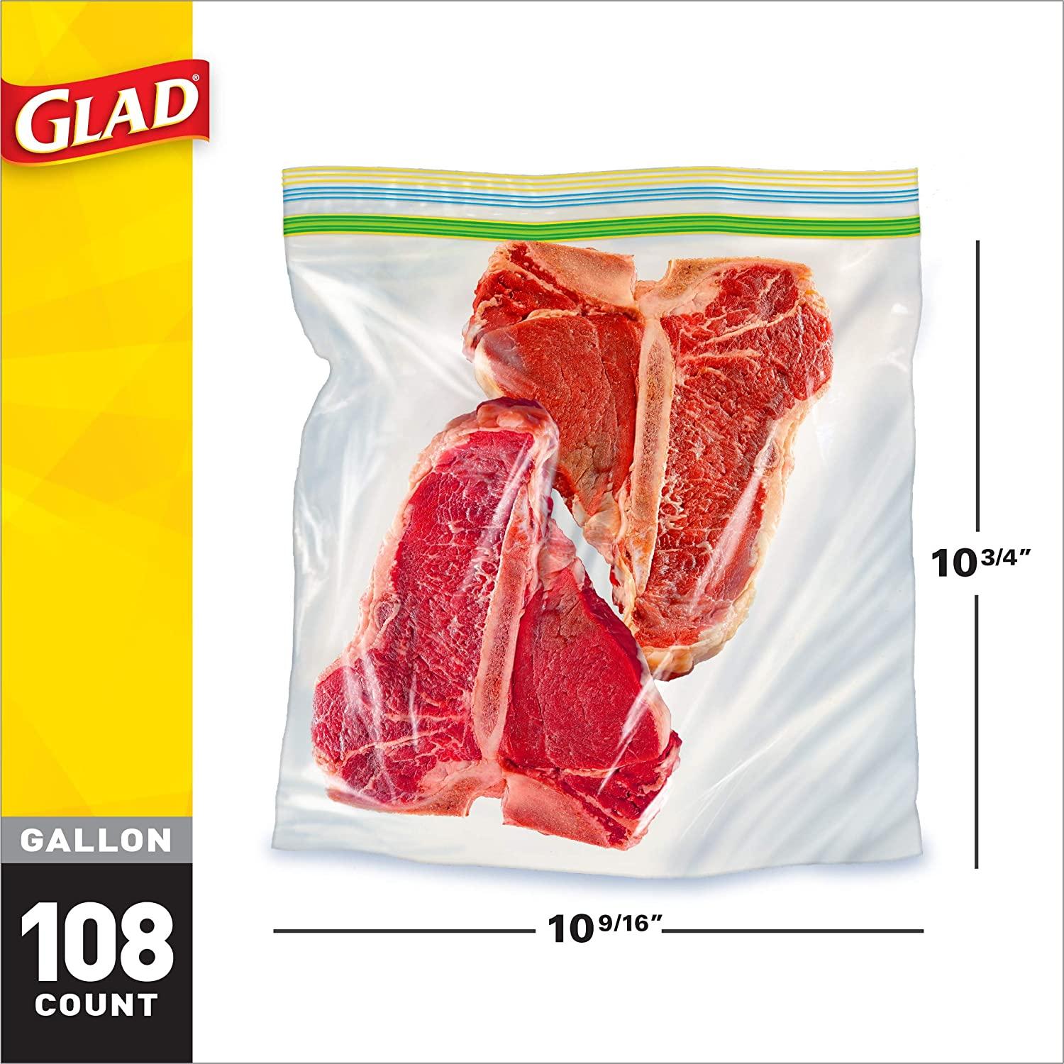 Glad Zipper Gallon Food Storage and Freezer Plastic Bags, 36 ct - Food 4  Less
