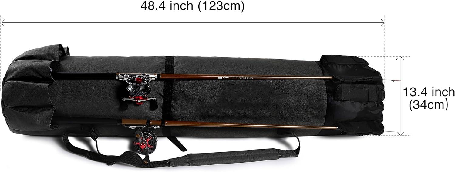Huntvp Fishing Rod Reel Case Bag Organizer Travel Carry Case Carrier Holder  Pole Tools Storage Bags