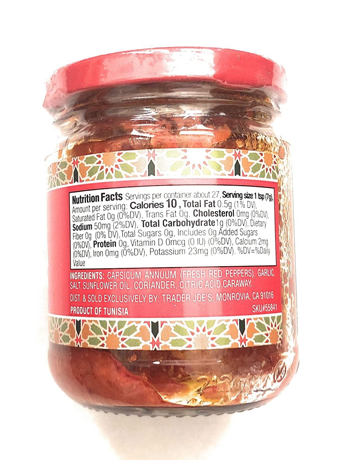 Trader Joe's Traditional Tunisian Harissa Hot Chili Pepper Paste With Herbs  & Spices, 6 oz Jar (Single)