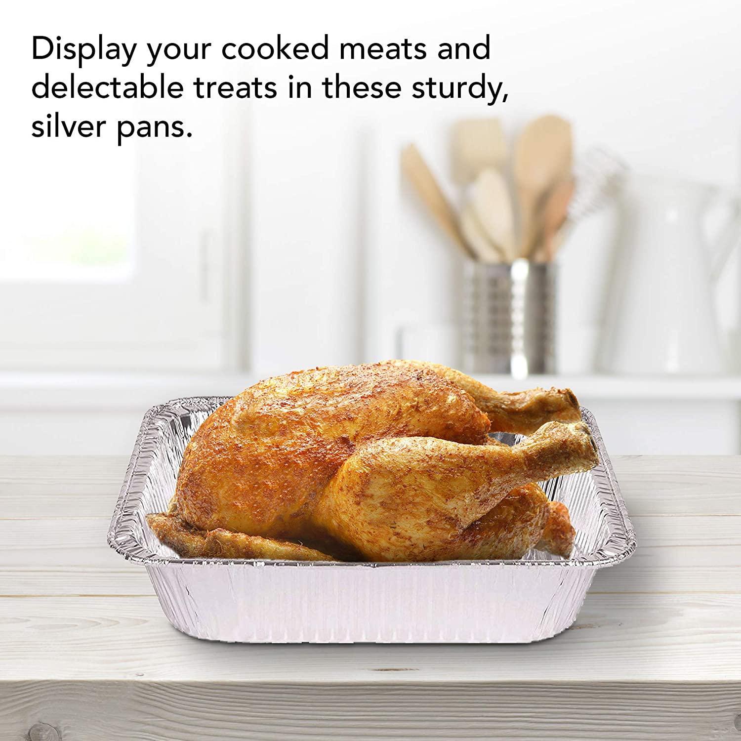 Aluminum Pans 9 X 13 Disposable Foil Pans Half Size Deep Steam Table Pans -  Tin Foil Pans Great for Cooking, Heating, Storing and Food Prepping 