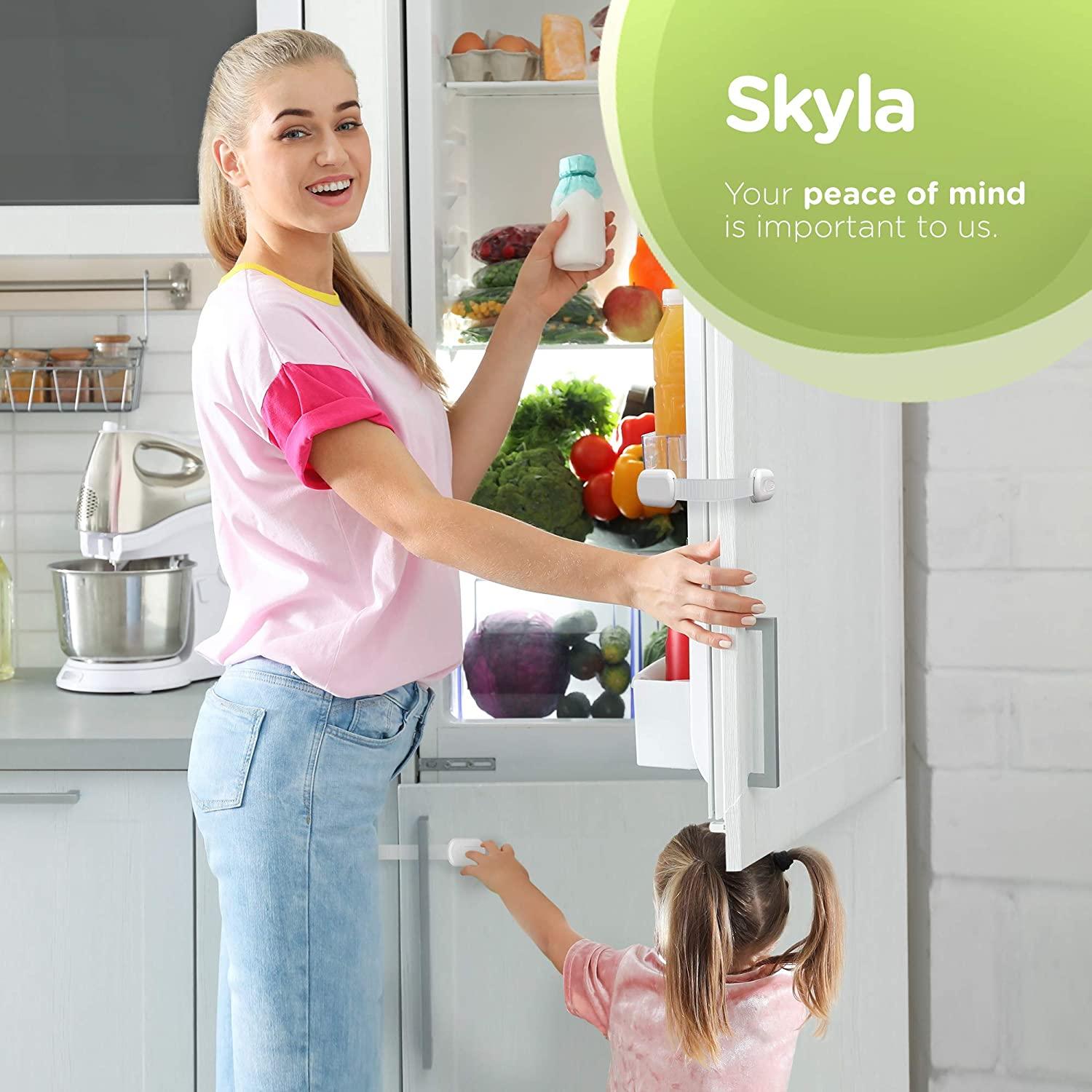 Baby Proofing Child Safety Locks (12 Pack) by Skyla Homes - The Safest,  Quickest and Easiest 3M Adhesive Cabinet Latches, No Screws & Magnets,  Multi-Purpose for Furniture, Kitchen, Ovens, Toilet Seats 