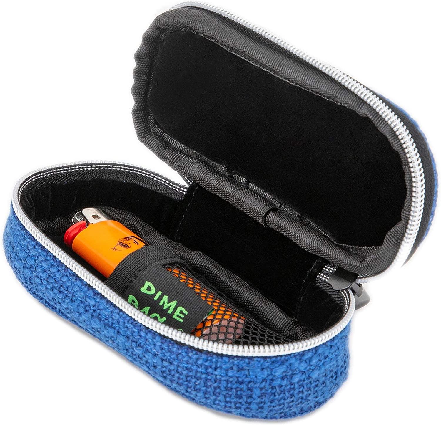 Dime Bags Pod Padded Travel Case with Key Chain Clip  Protective Hemp  Pouch with Padded Interior (5 Inch, Midnight) Midnight 5 Inch (Pack of 1)