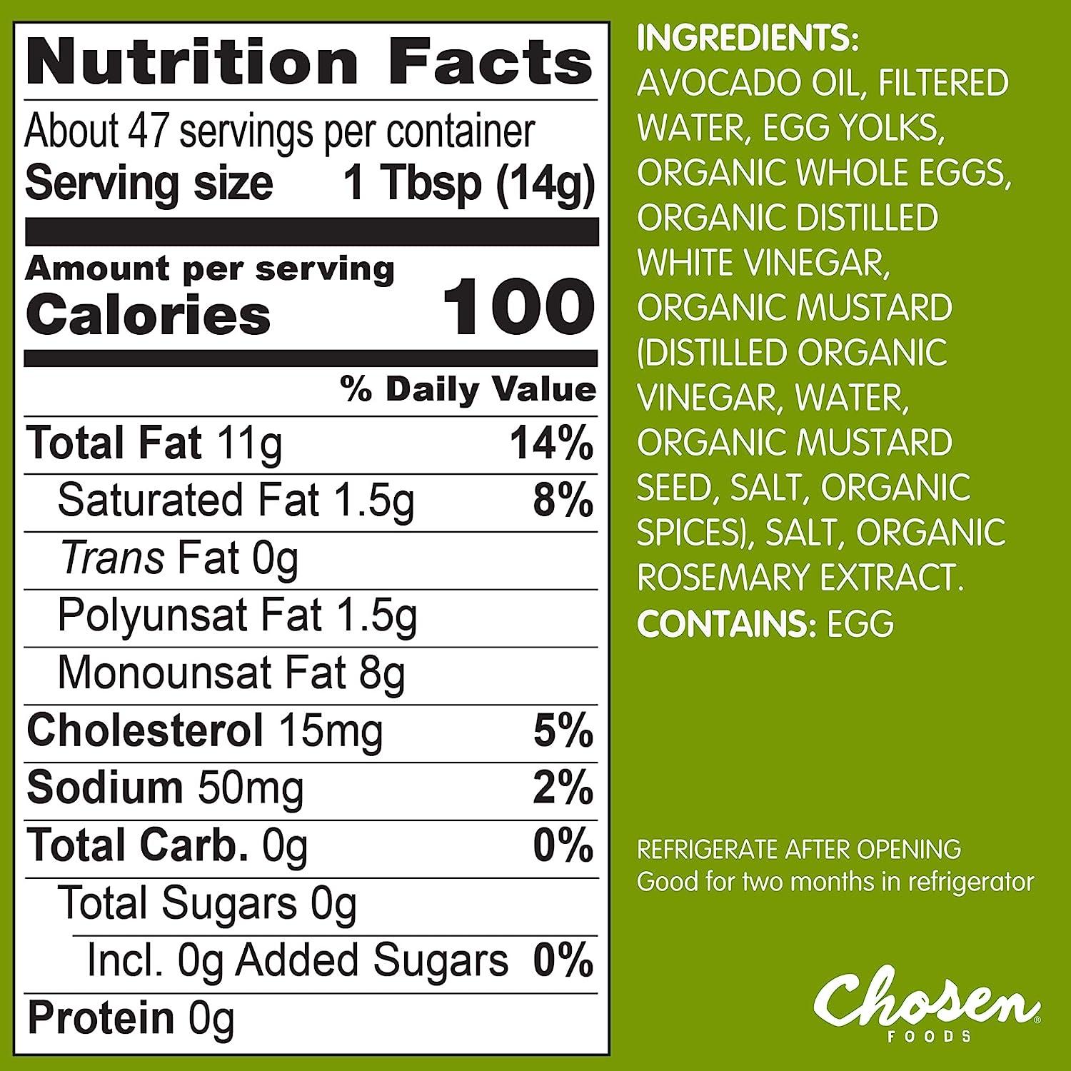 Chosen Foods Keto Mayo, Traditional