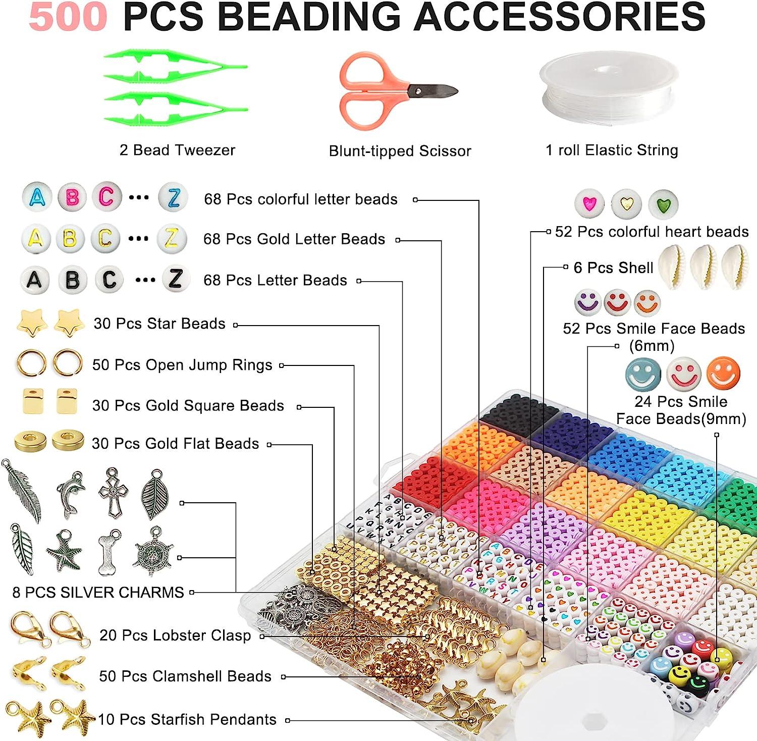 Heart Beads Jewelry Making  Polymer Bracelets Accessories - 30pcs