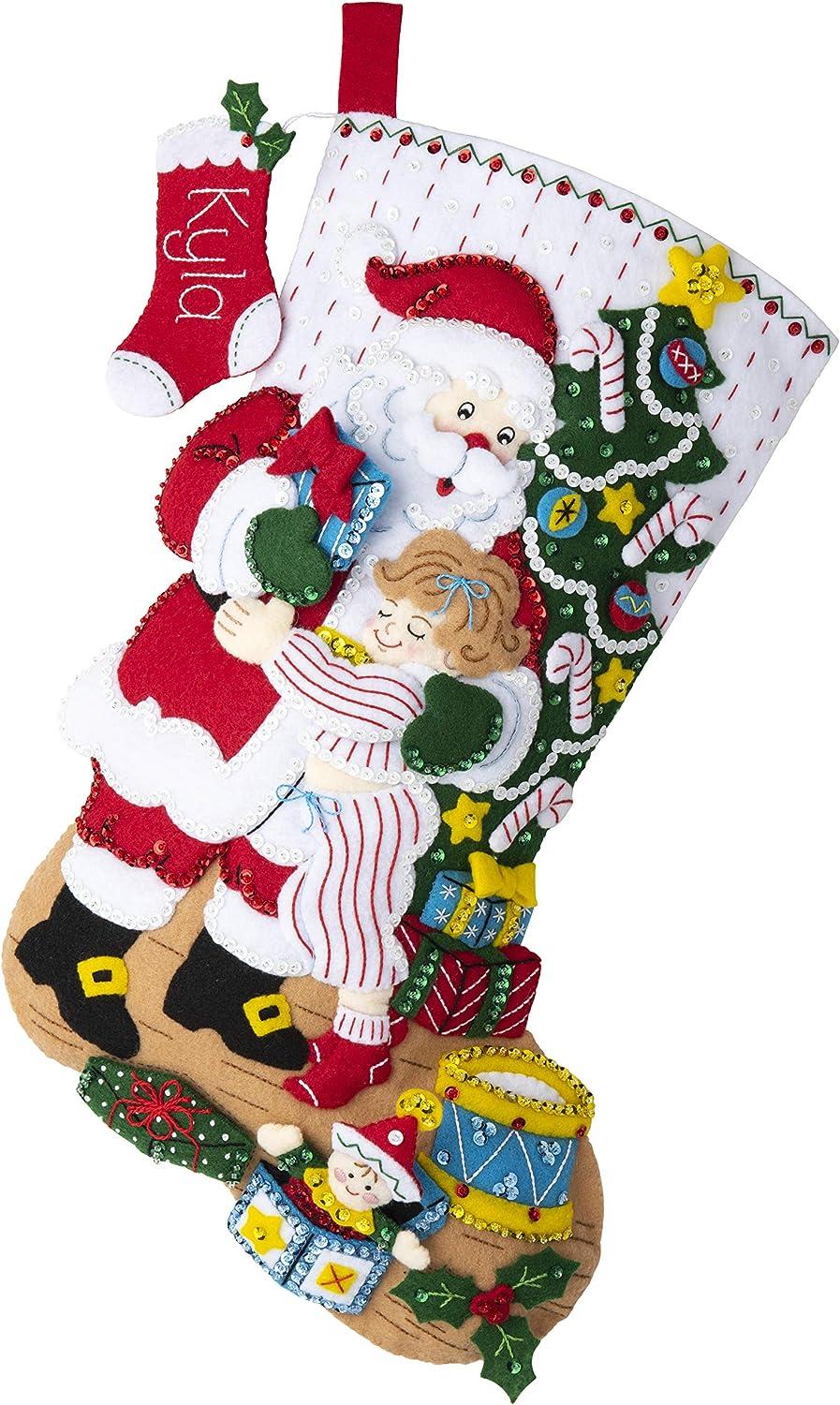  Bucilla Hugs, Felt Applique Christmas Stocking Kit, 18  (89253E)