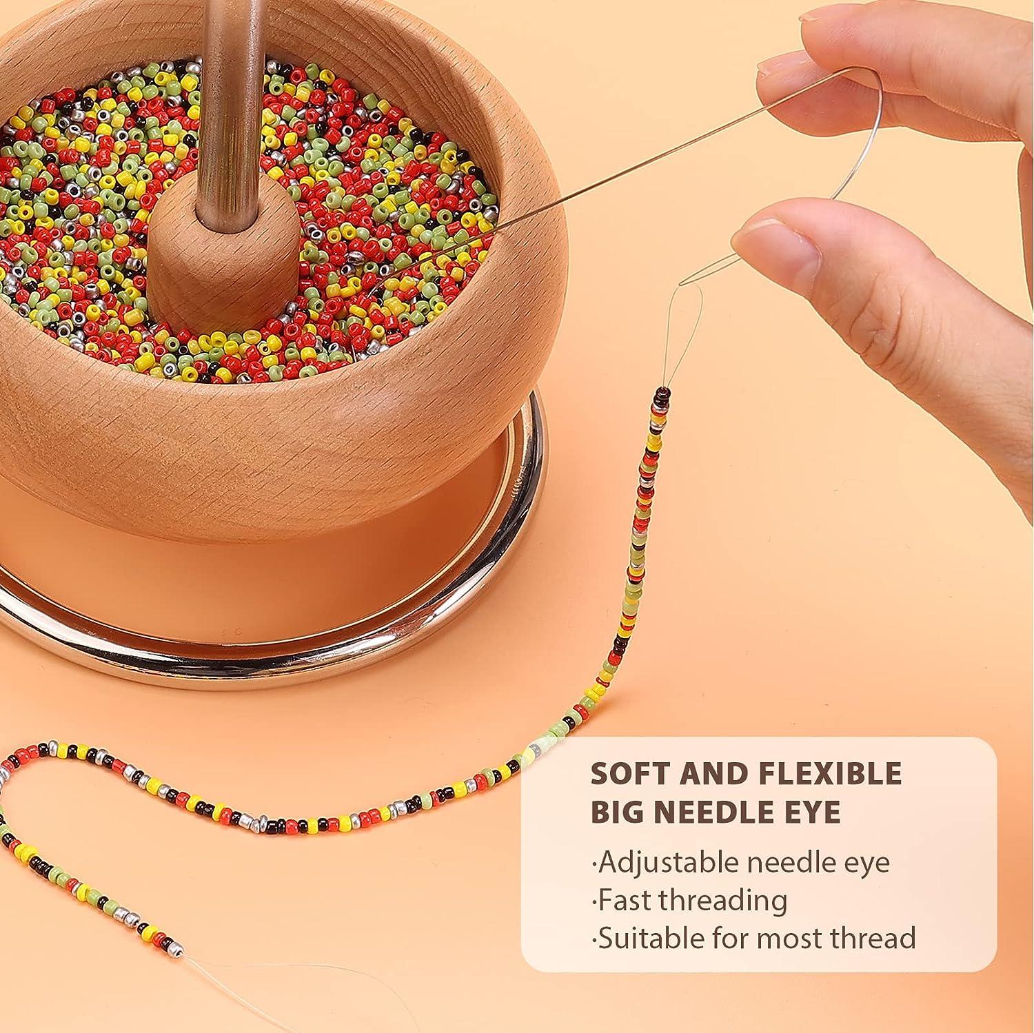 Seed Bead Spinner with 2 Beading Needles Easy to Operate Spin Beading Bowl  Clay Bead Spinner Kit Waist Beads Kit Needle Threader for DIY Craft Jewelry
