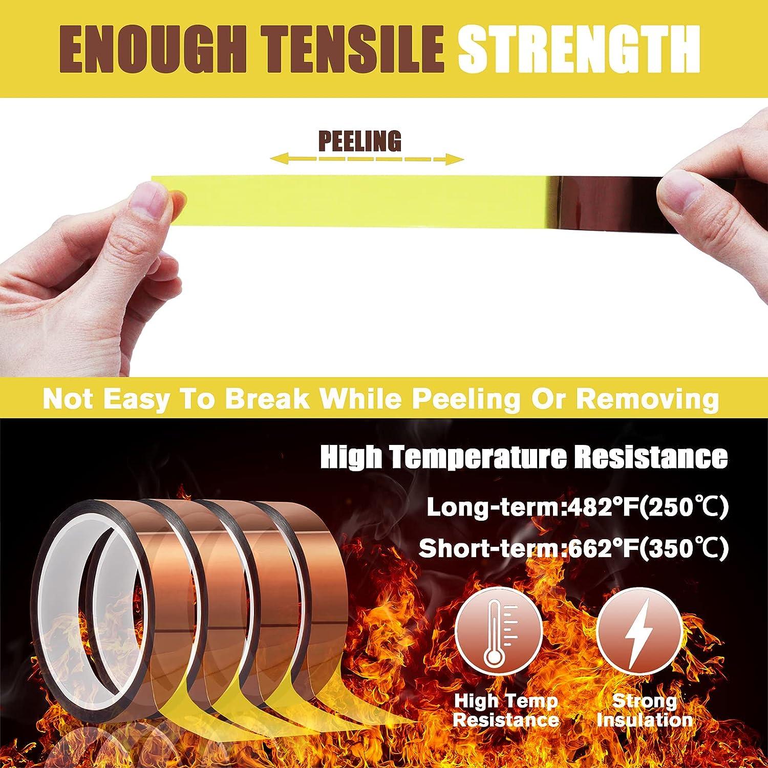 4 Rolls 10mmx33m Heat Resistant Tape For Heat Press Heat Transfer