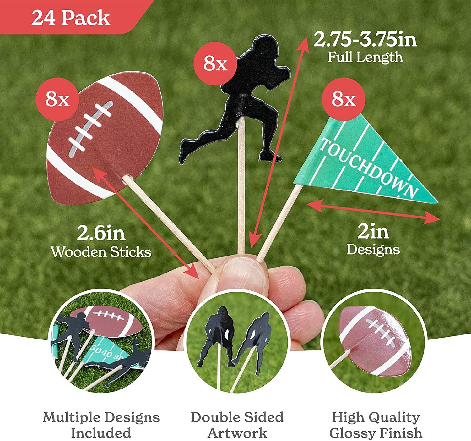 24 Superbowl Super Bowl LVII Football Cupcake Rings Topper Decorations…