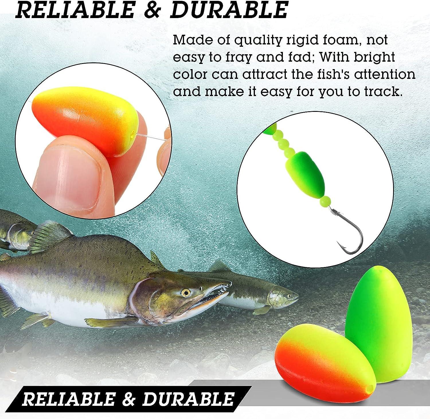 QualyQualy Foam Floats Trout Floats Pompano Rigs Floats Fishing Rig Floats  Oval Fly Fishing Strike Indicators for Trout Catfish Walleye 10mm 50Pcs