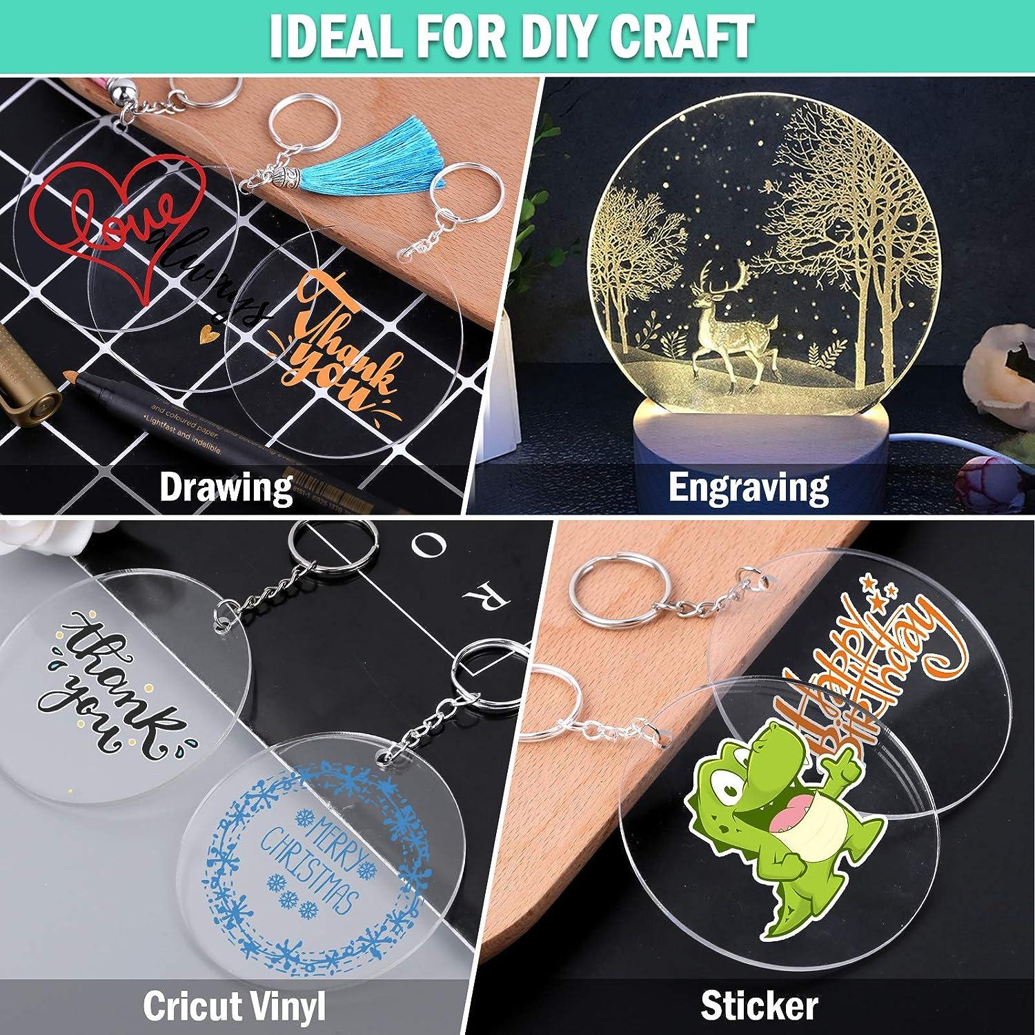 30 Clear Acrylic Round Disc Key Rings For Crafts With Ribbon DIY Craft  Projects And Holiday Tags From Quan10, $10.82
