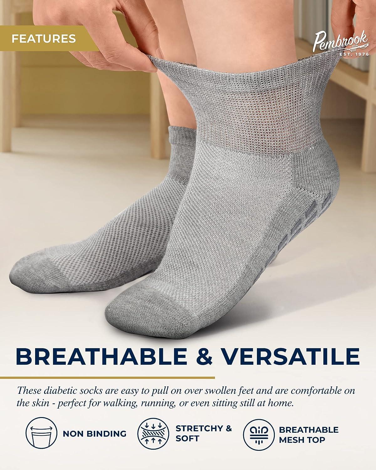 Pembrook Yoga Socks with Grips for Men - 4 Pairs Unisex Non Slip Socks Mens  | Socks with Grippers for Men | Grippy Socks Men