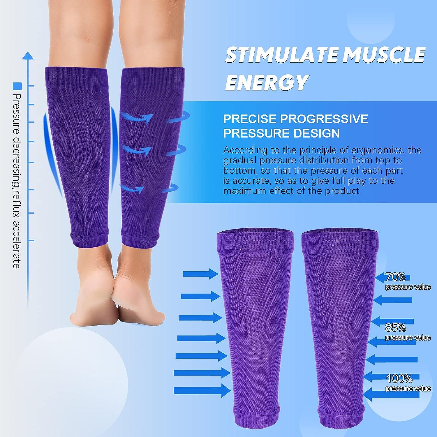 6 Pairs Calf Compression Sleeve for Men Footless Leg Support