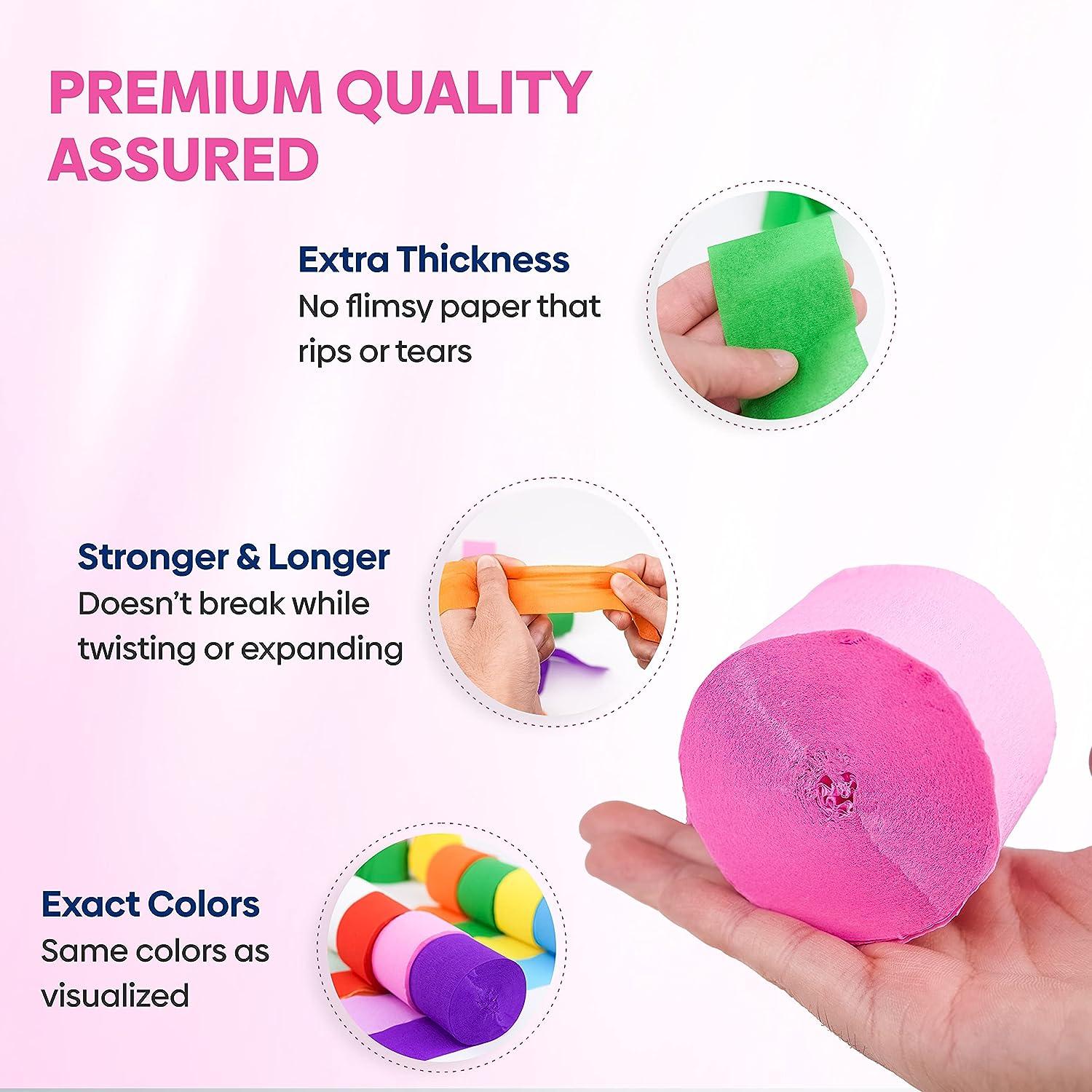 Pack of 4 & 8) Top Quality Crepe Paper Roll For Activities & Party