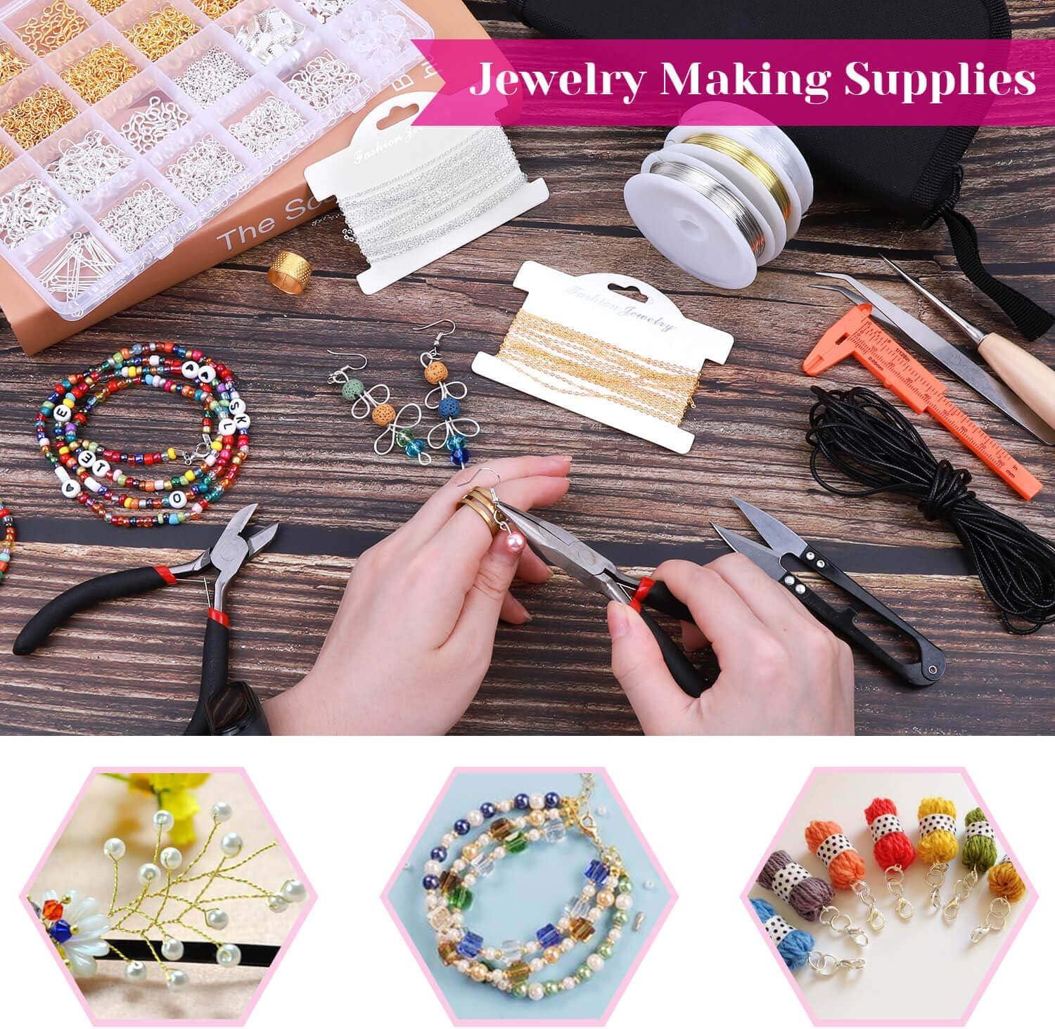 shynek Jewelry Making Kits for Adults, Jewelry Making Supplies Kit with  Jewelry Making Tools, Earring Charms, Jewelry Wires, Jewelry Findings and