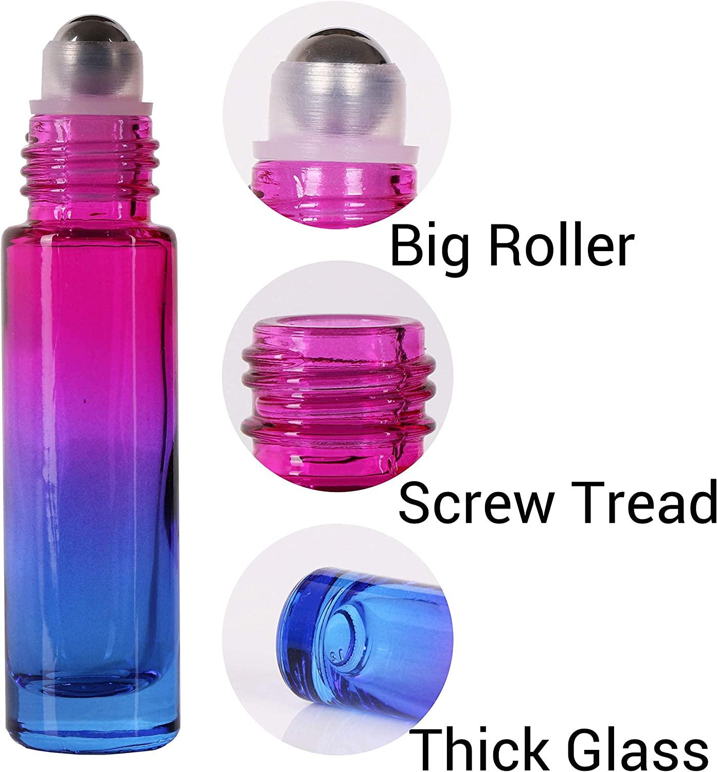 24 Pack Glass Roller 5 ML, Colored Essential Oil Roller Bottles, Bulk  Perfume Bottles, Roll on Perfume Glass Bottle 