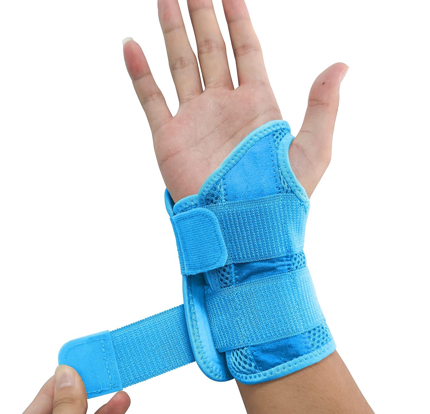 NuCamper Wrist Brace Carpal Tunnel Right Left Hand for Men Women Night  Wrist Sleep Supports Splints Arm Stabilizer with Compression Sleeve  Adjustable Straps for Tendonitis Arthritis Pain Relief Left Hand-Blue  Large/X-Large (Pack