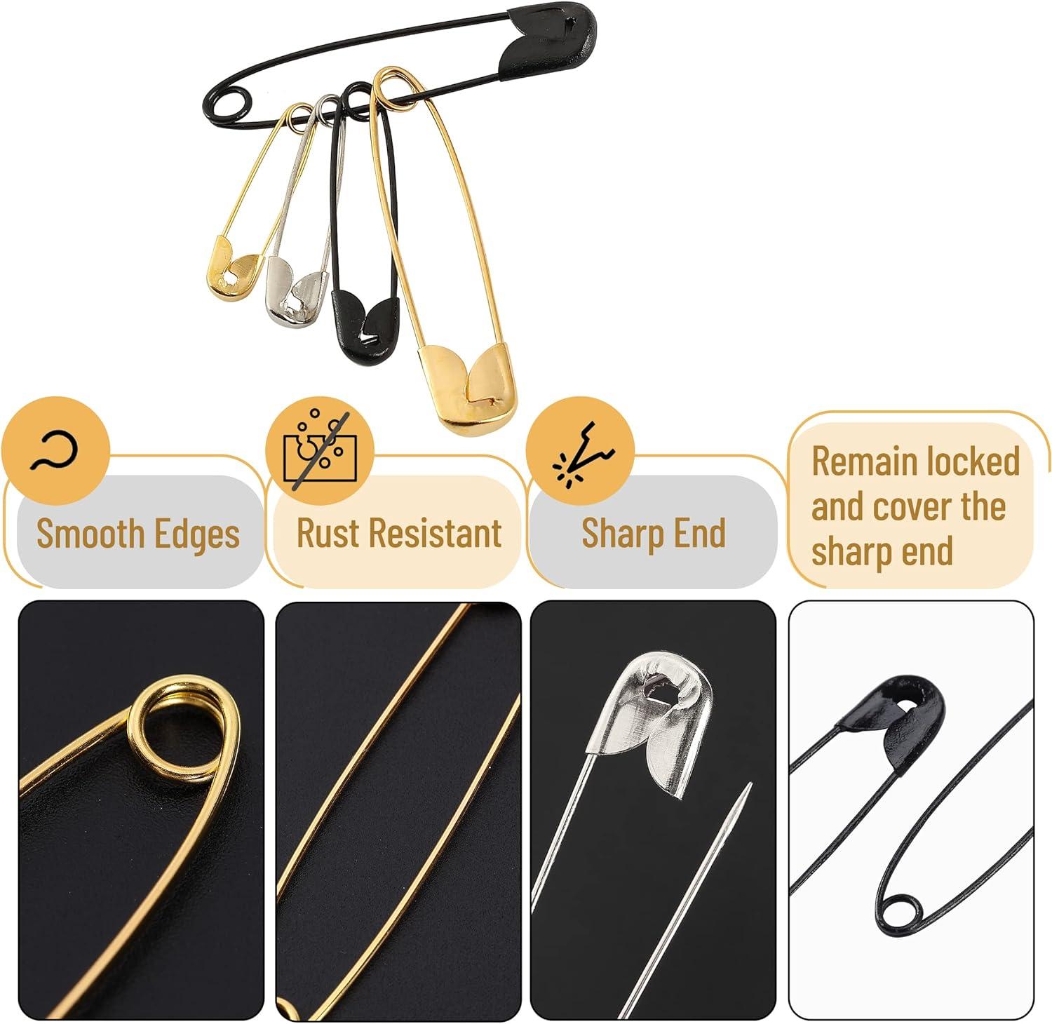 Mr. Pen- Safety Pins, Safety Pins Assorted, 400 Pack, Black, Assorted Safety  Pins, Safety Pin, Small Safety Pins 