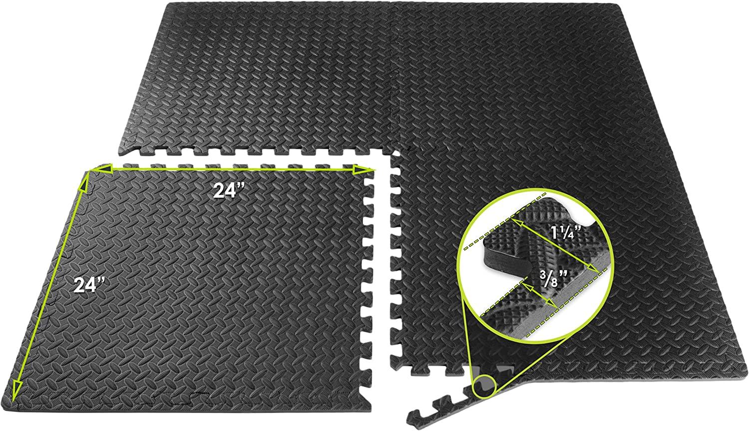 CAP Barbell High Impact Flooring Puzzle Exercise Mat, 6 Pieces, 1/2  - 24  Sq Ft 