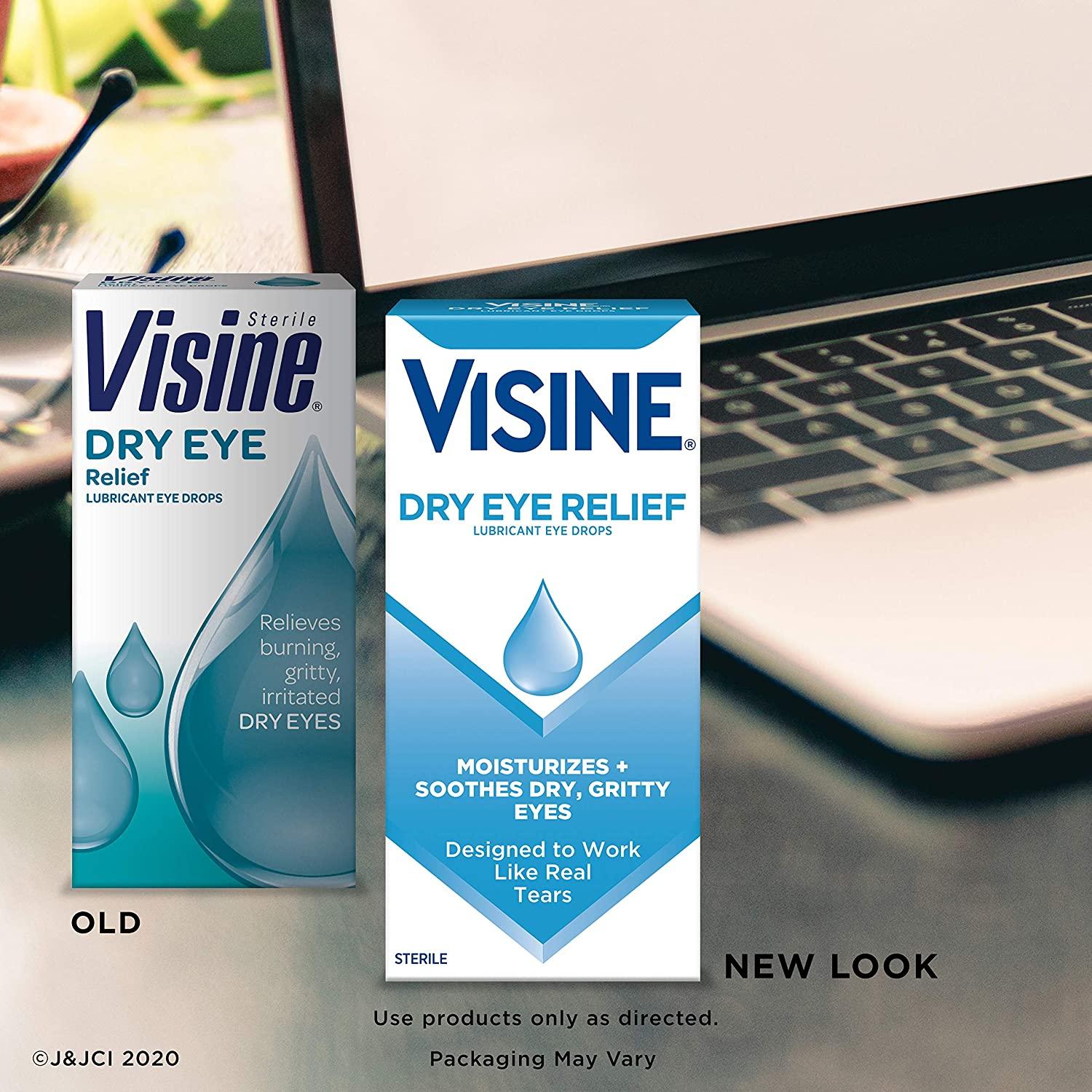 Visine Sterile Dry Eye Relief Lubricant Eye Drops, 1/2 fl oz