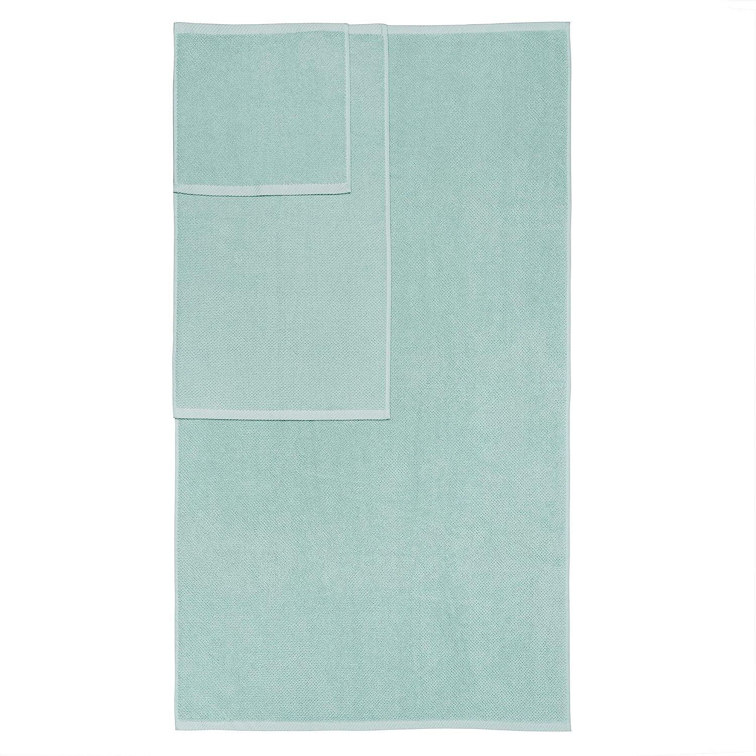 Welhome Franklin Premium, 2 Bath towels 2 Hand towels 2 Washcloths, Textured Aqua Bathroom Towels Set, Hotel & Spa Towels for Bathroom, Soft &  Absorbent