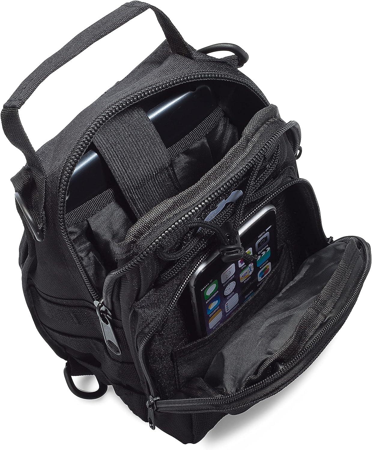 Mullet Dragon Tactical Sling Bag for Men Black EDC Small Backpack